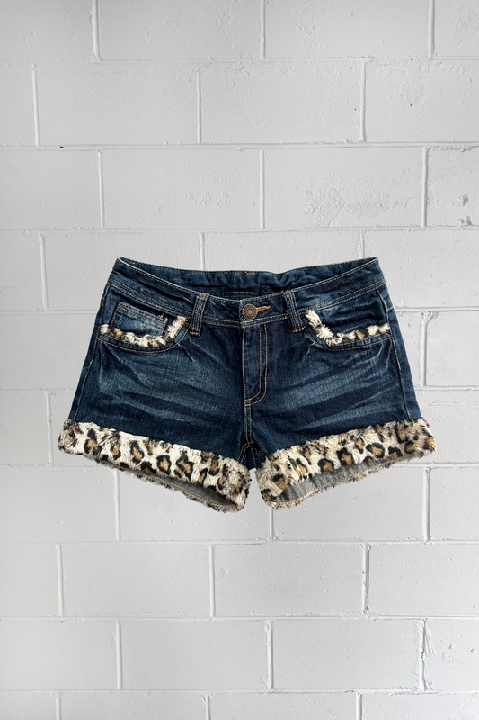 Festival leopard fluffy booty shorts ★ Size estimated medium