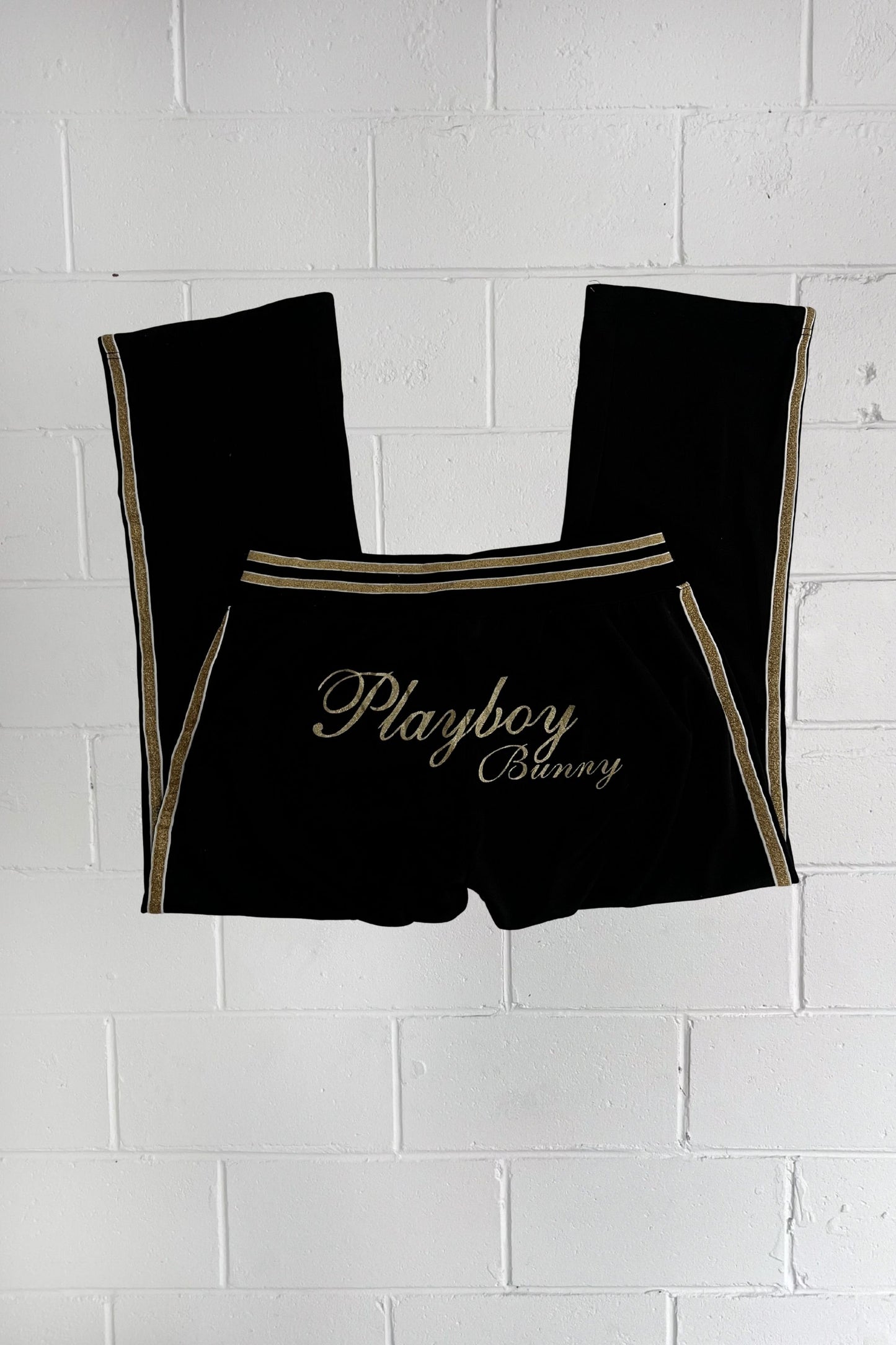 PLAYBOY black + gold trackpants ★ Size estimated medium