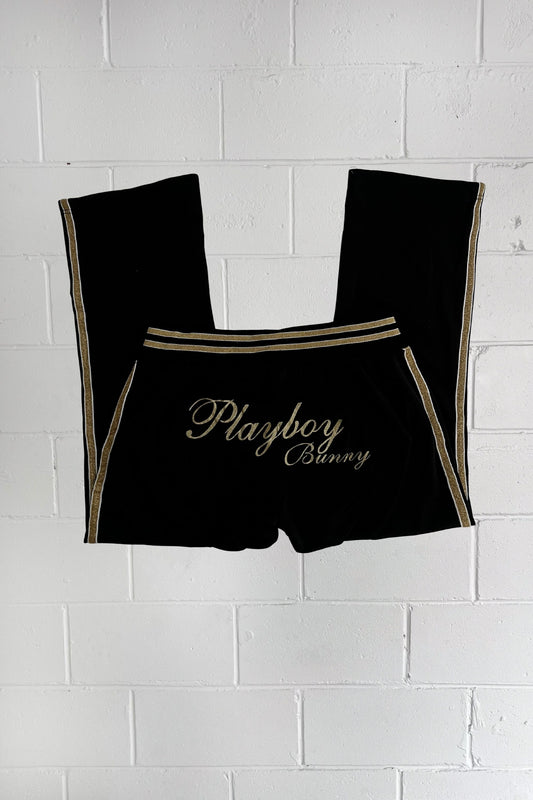 PLAYBOY black + gold trackpants ★ Size estimated medium