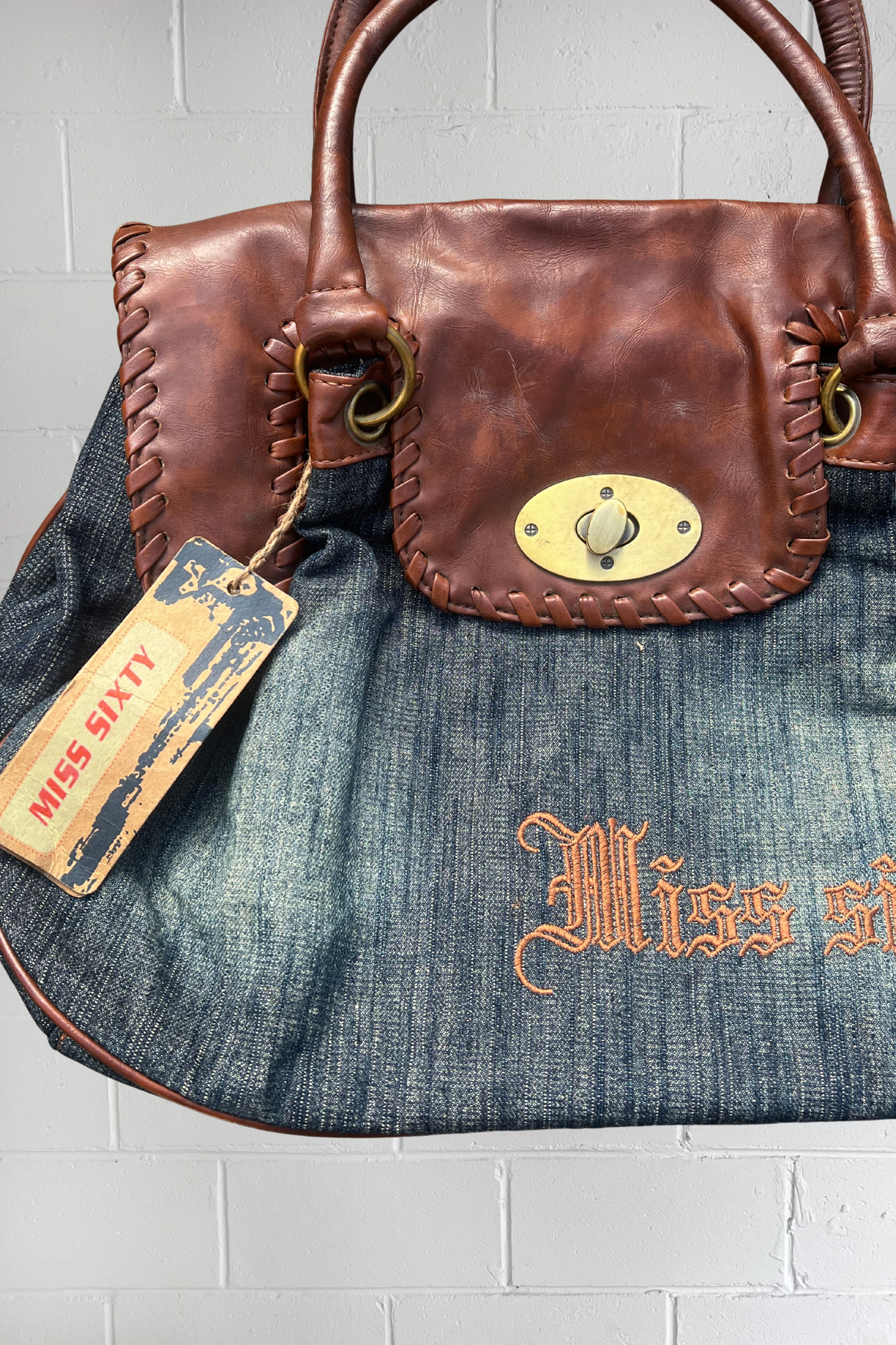 MISS SIXTY denim brown leather bag ★