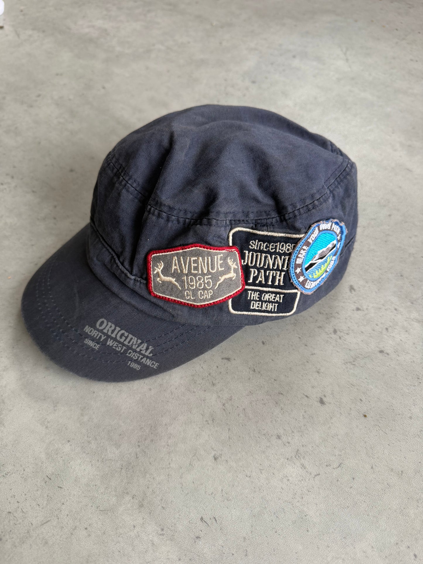 Navy patch work cadet hat ★