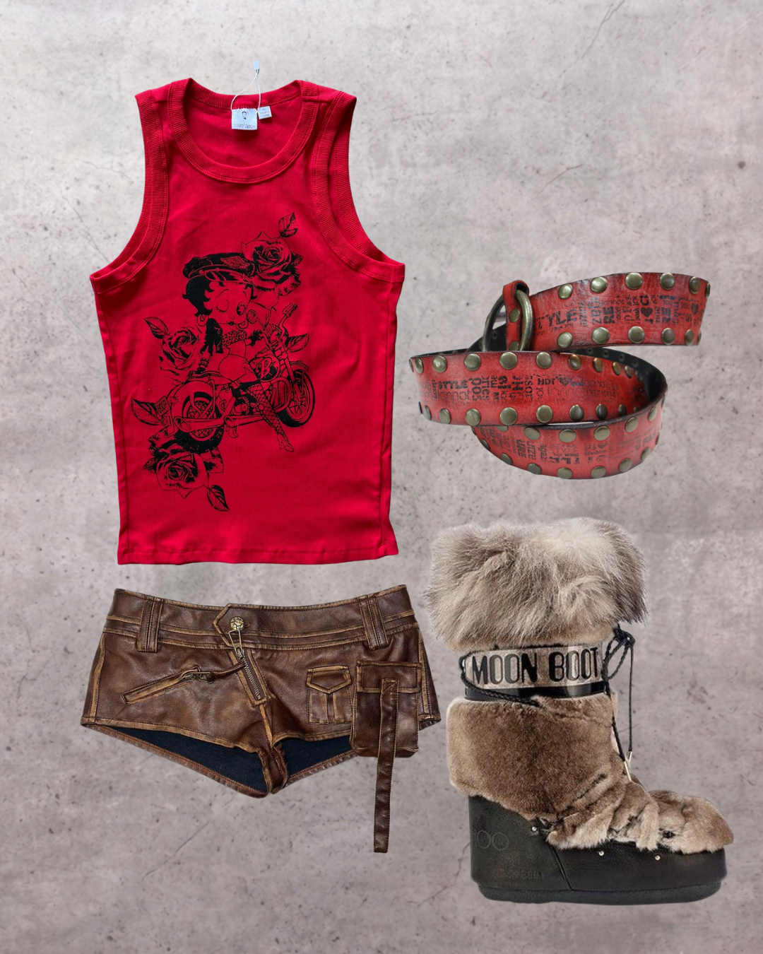 BETTY BOOP red graphic tank ★ Size labelled X large