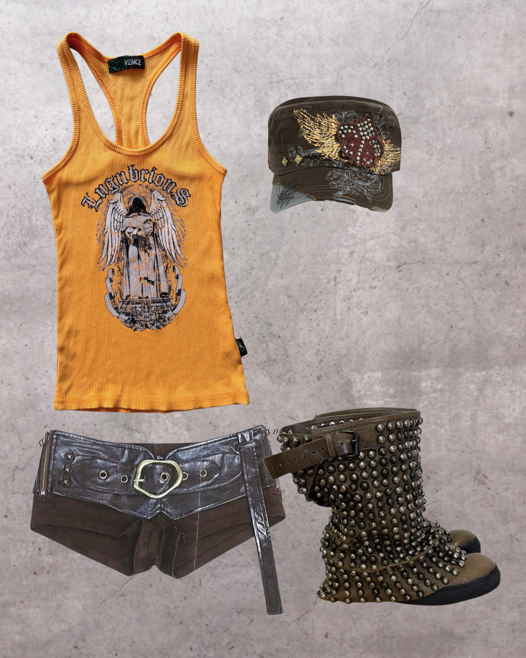 VENCE orange graphic tank ★ Size est small