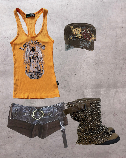 VENCE orange graphic tank ★ Size est small