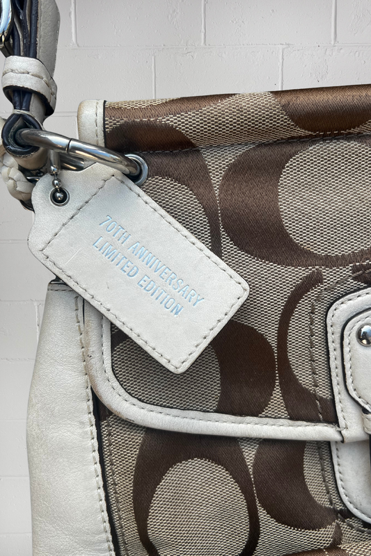 COACH 70TH ANNIVERSARY LIMITED EDITION + monogram hand bag + tassle ★