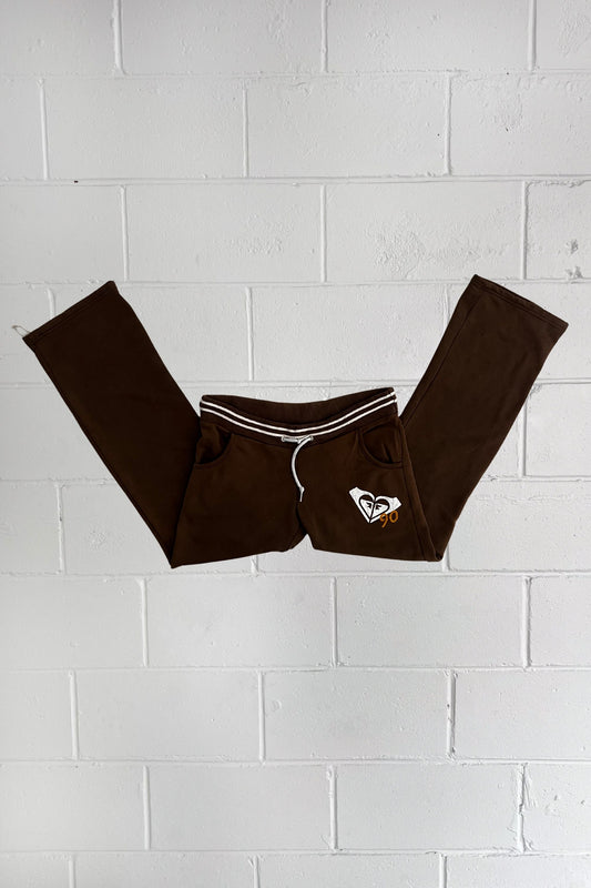 ROXY brown spellout trackpants ★ Size estimated 6-8