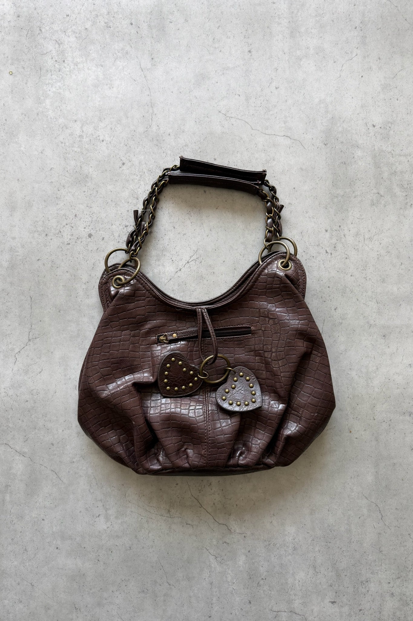 Brown detailed leather bag ★