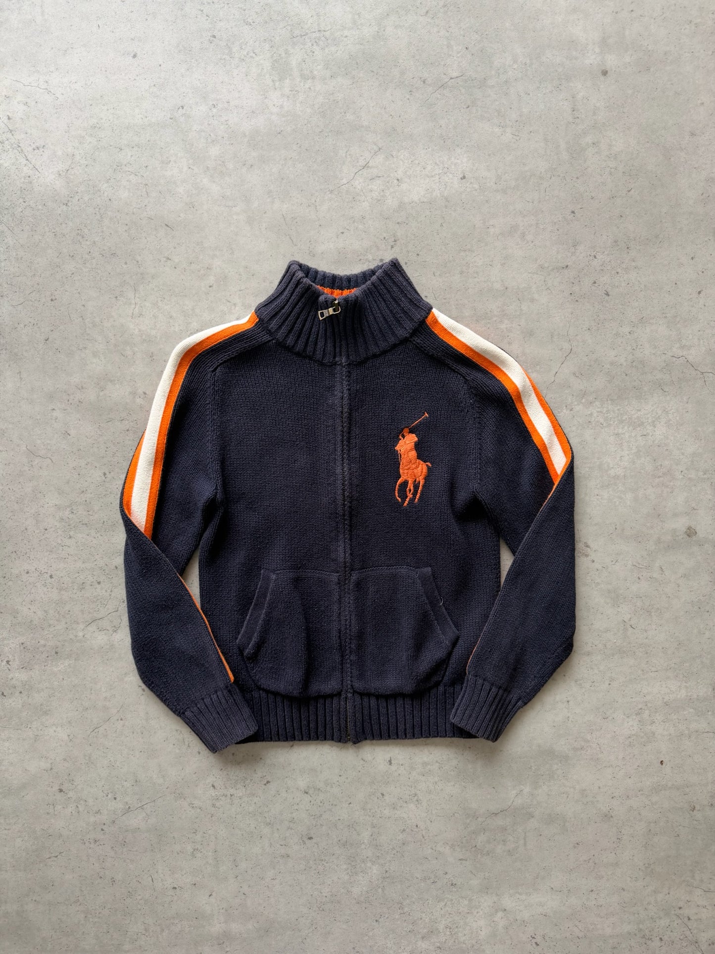 RALPH LAUREN navy + orange jacket ★ Size labelled small