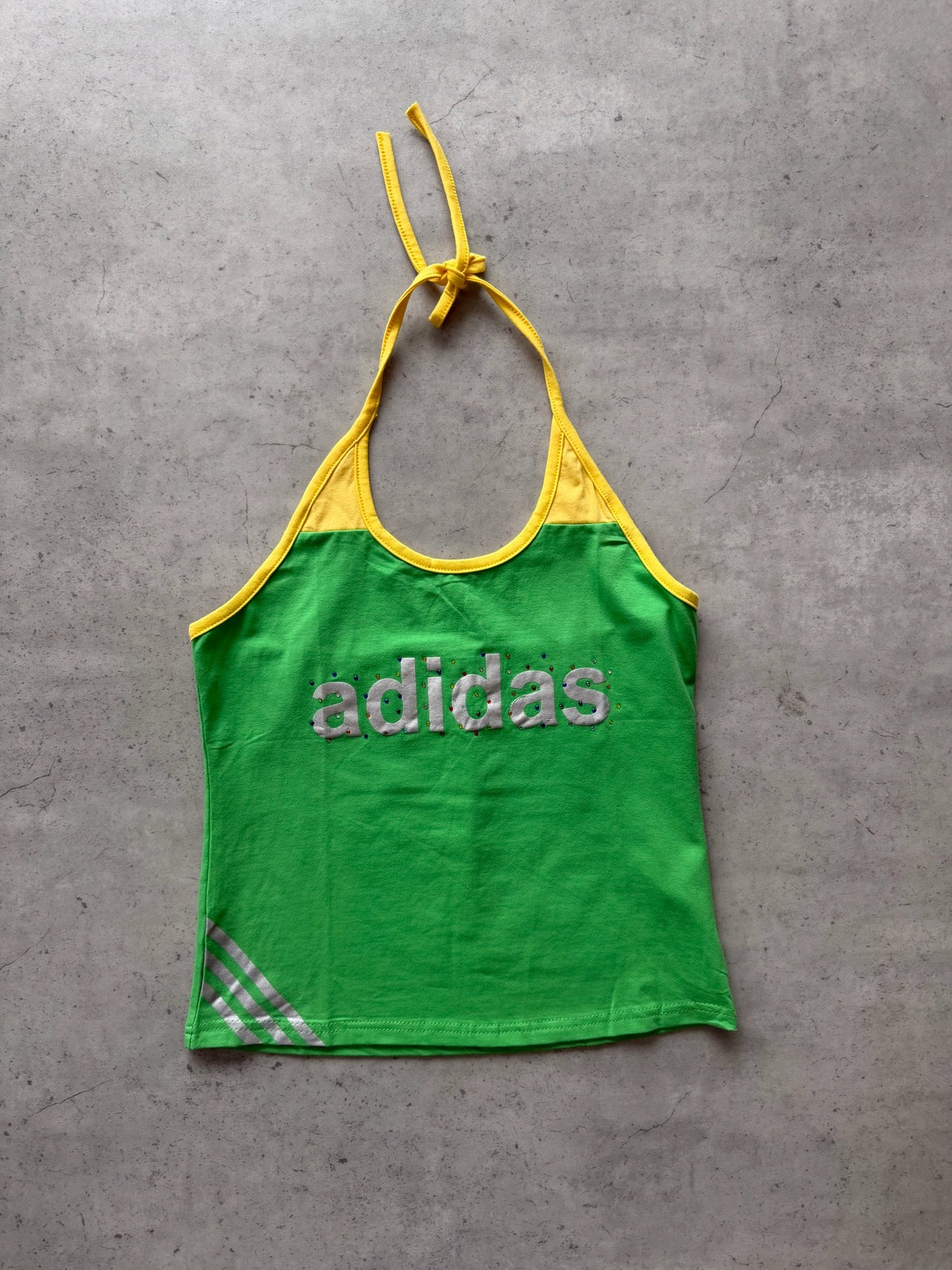 ADIDAS green + yellow halter ★ Size labelled X large