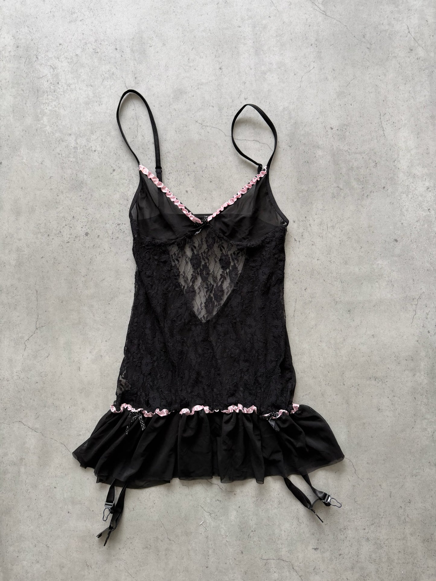 Black + pink dress cami ★ Size est small