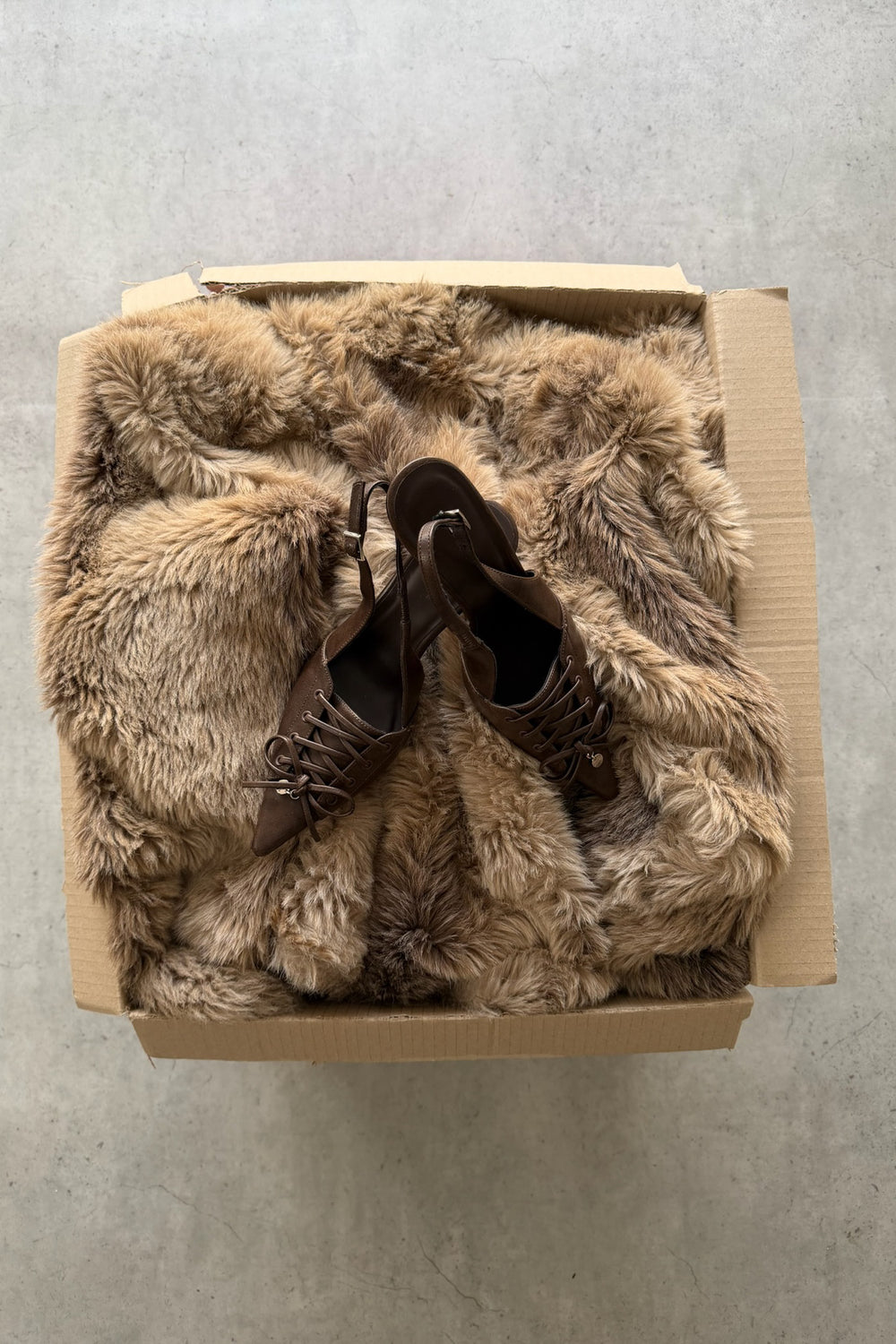 EMODA brown leather detalied heels ★ Size large