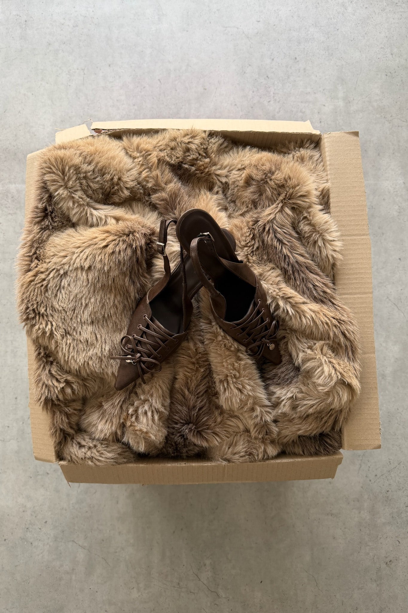 EMODA brown leather detalied heels ★ Size large