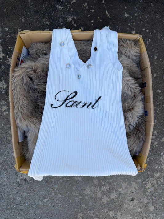 SAINT white ribbed tank ★ Size est small