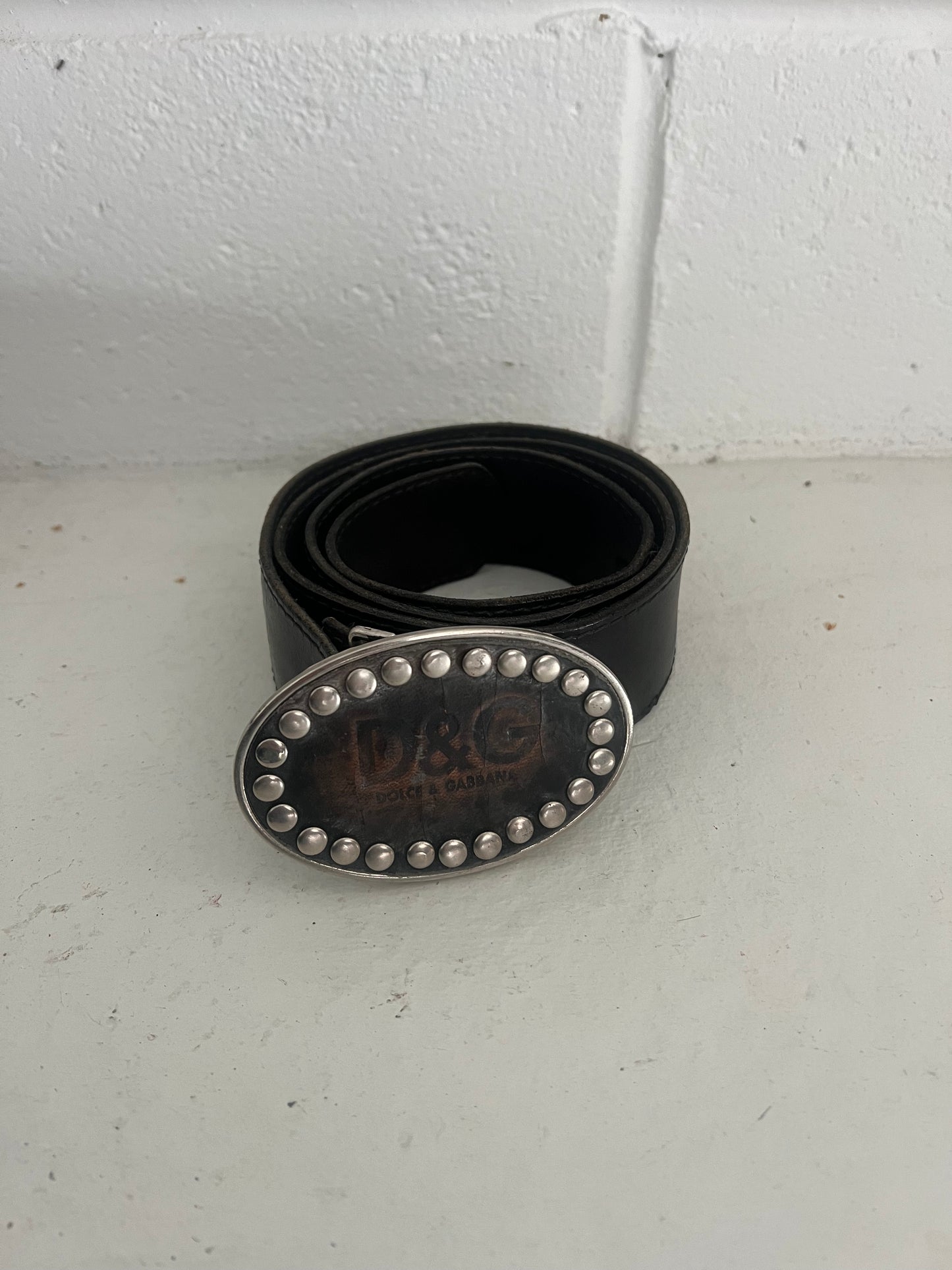 DOLCE & GABBANA studded oval belt - leather