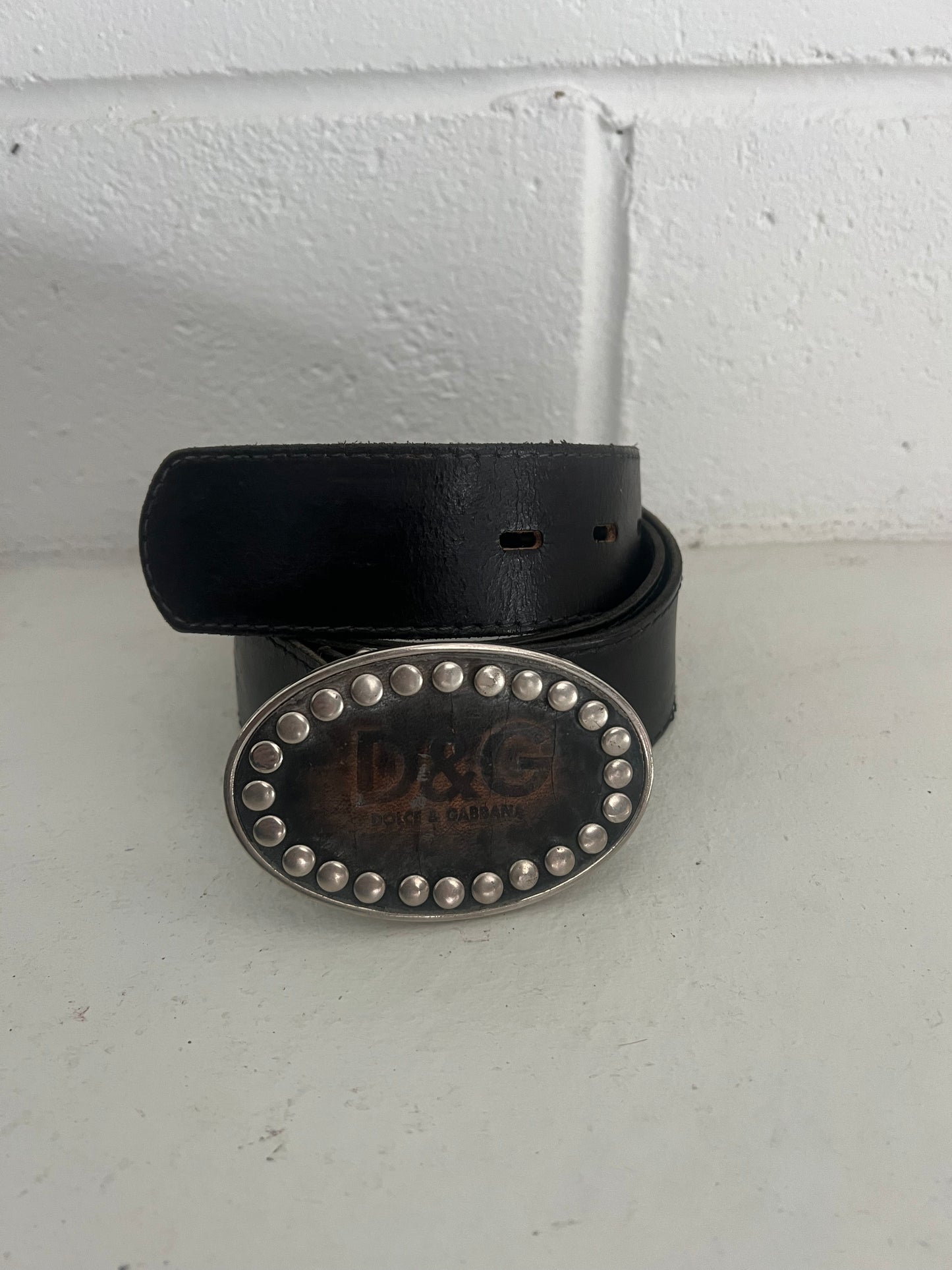 DOLCE & GABBANA studded oval belt - leather