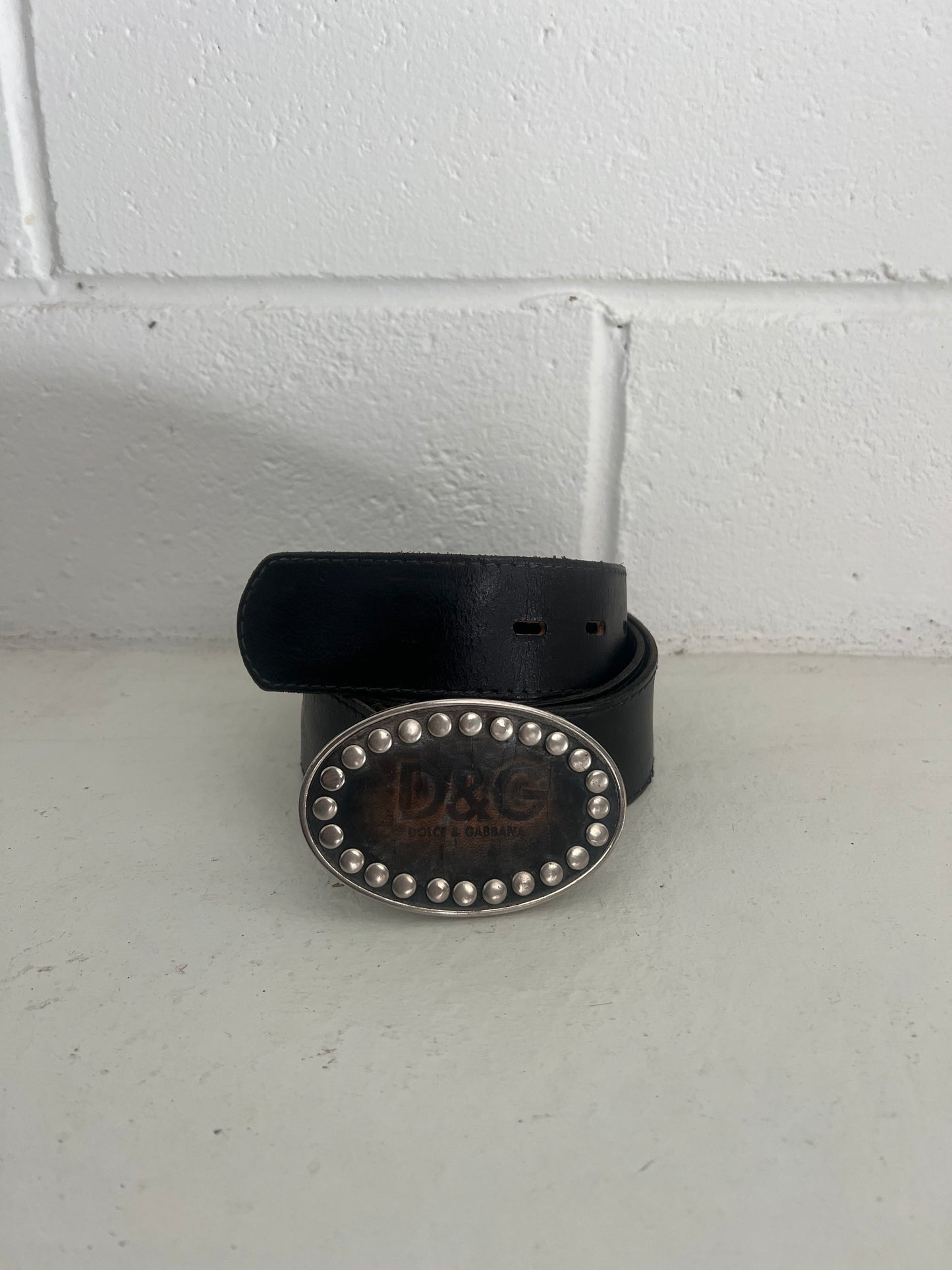 DOLCE & GABBANA studded oval belt - leather