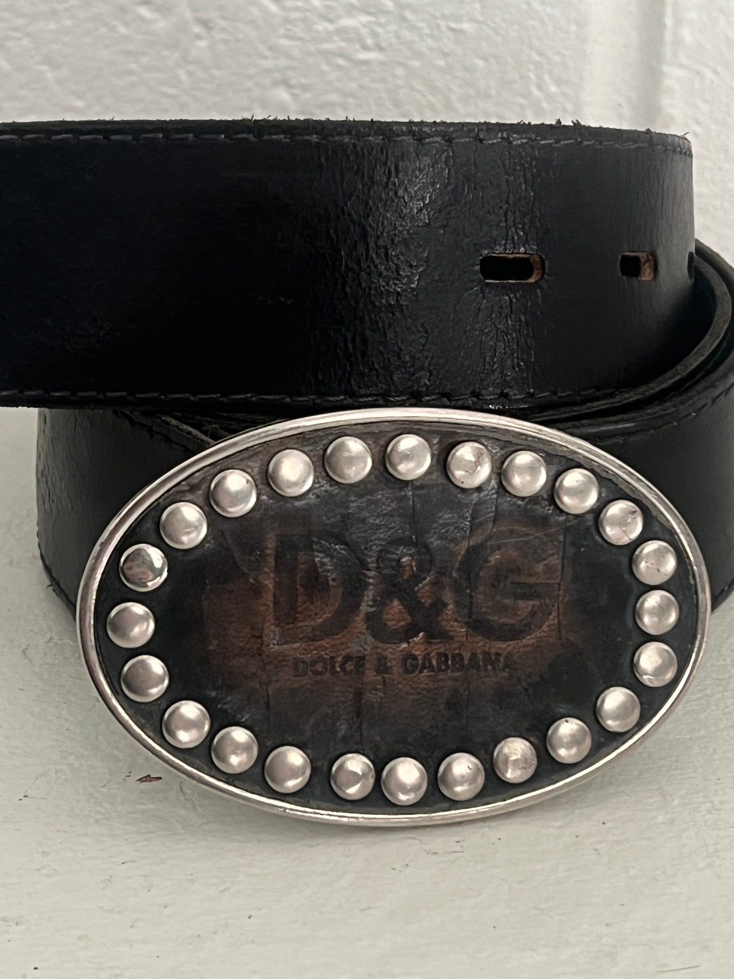 DOLCE & GABBANA studded oval belt - leather
