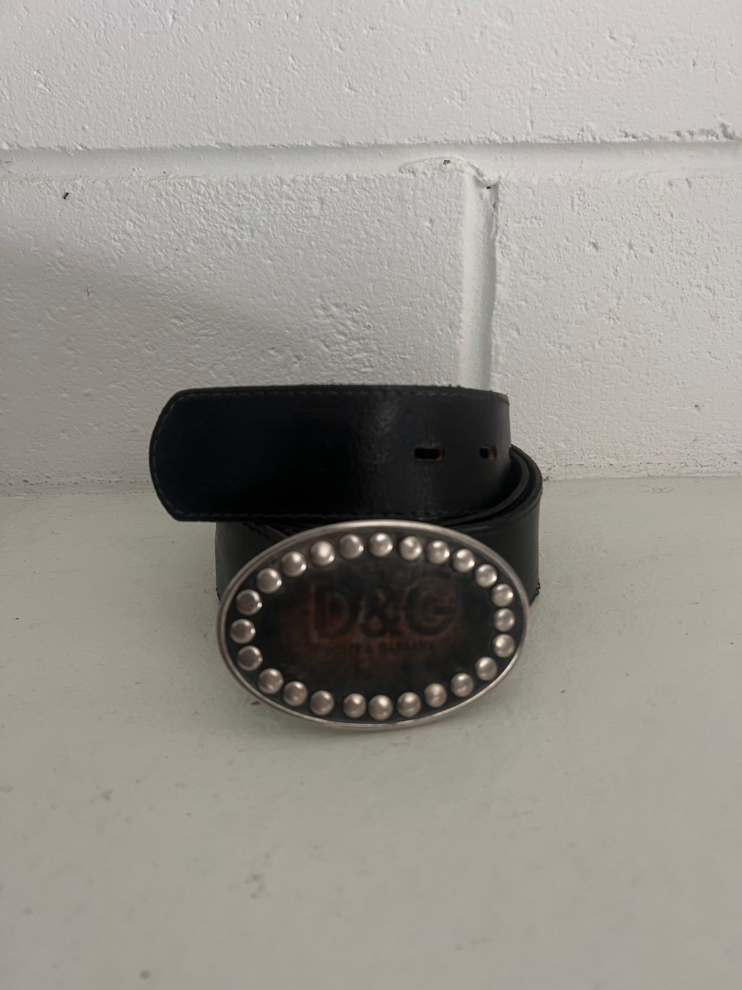 DOLCE & GABBANA studded oval belt - leather