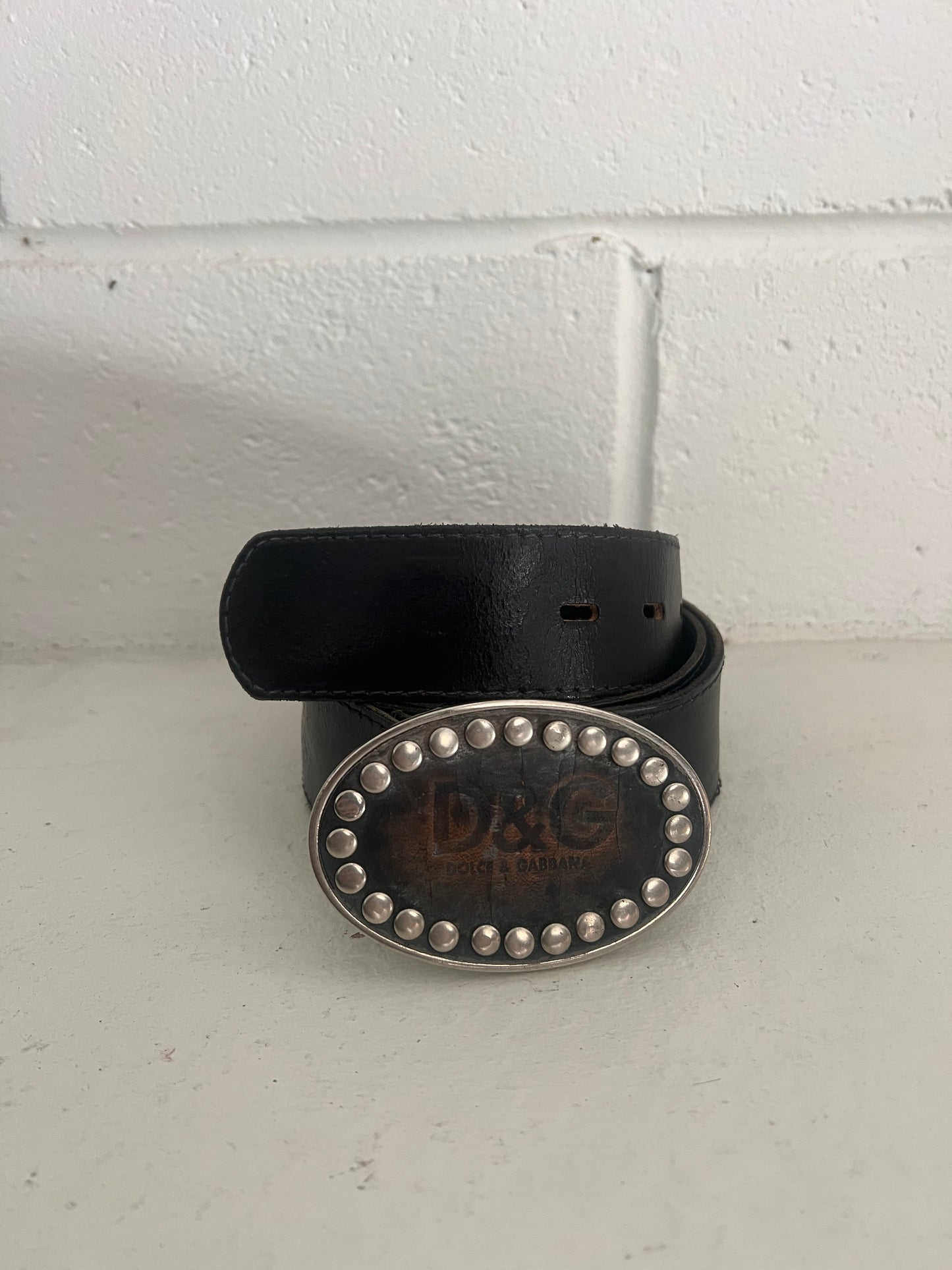 DOLCE & GABBANA studded oval belt - leather
