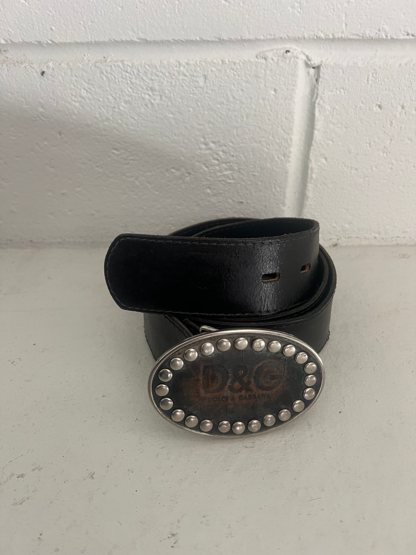 DOLCE & GABBANA studded oval belt - leather