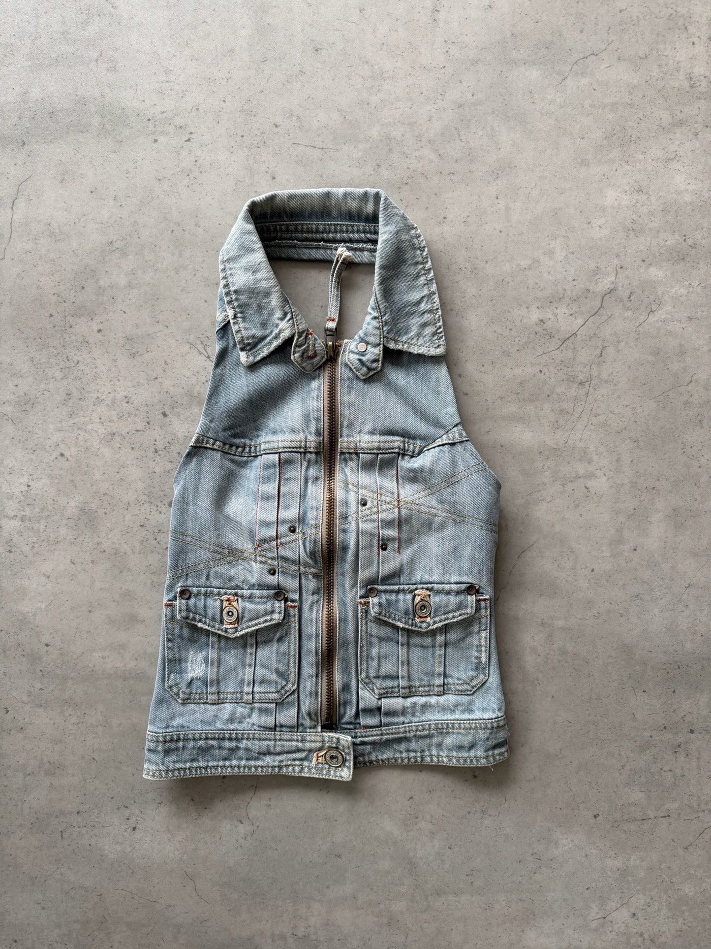 DENIM light-blue reworked vest ★ Size est small