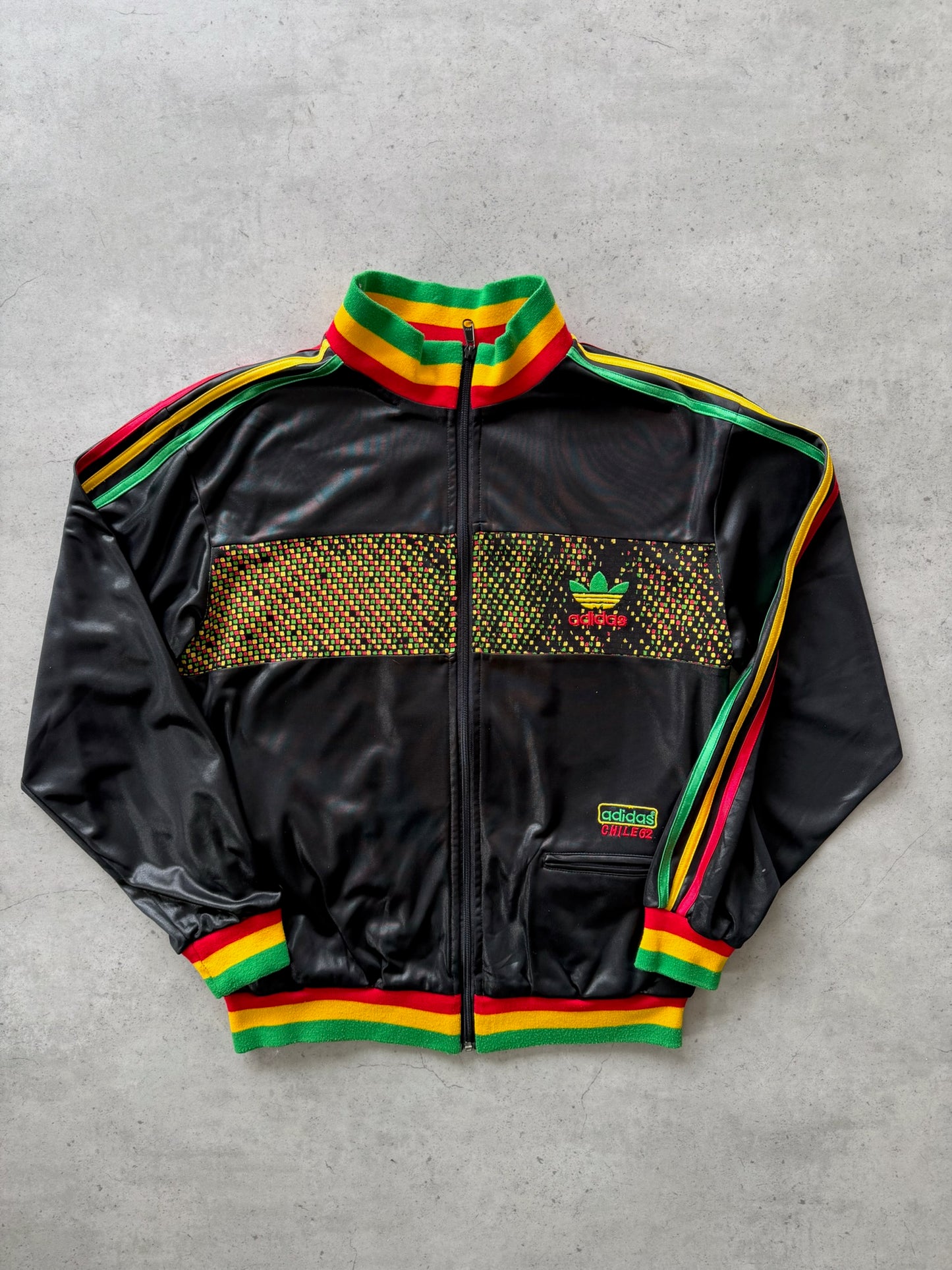 ADIDAS rasta track jacket ★ Size labelled large