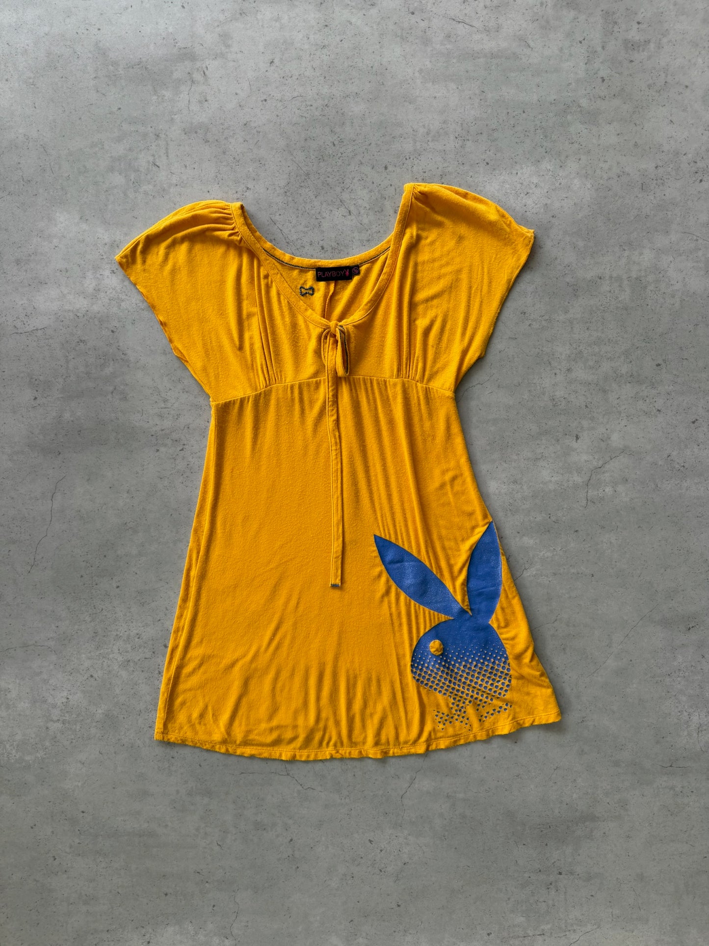 PLAYBOY yellow + blue dress ★ Size labelled small/medium