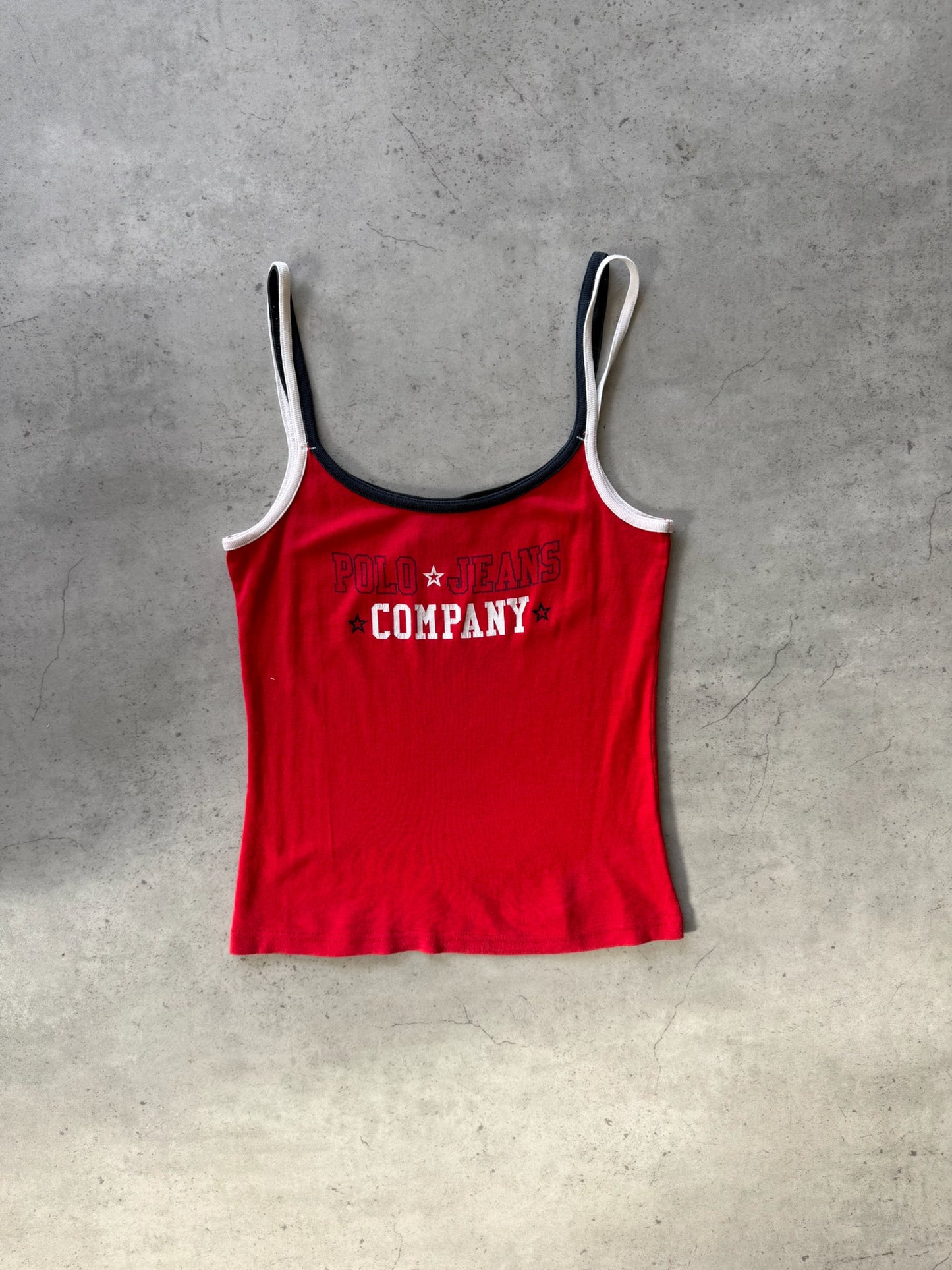 POLO red + blue tank ★ Size labelled small