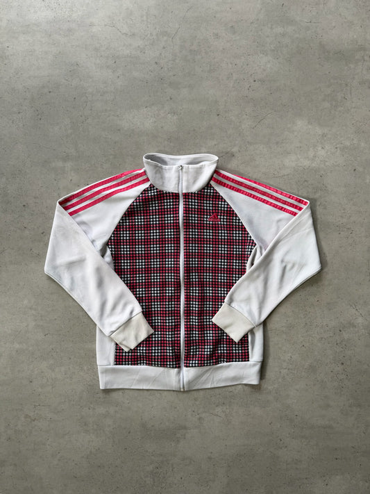 ADIDAS pink plaid track jacket ★ Size labelled XS