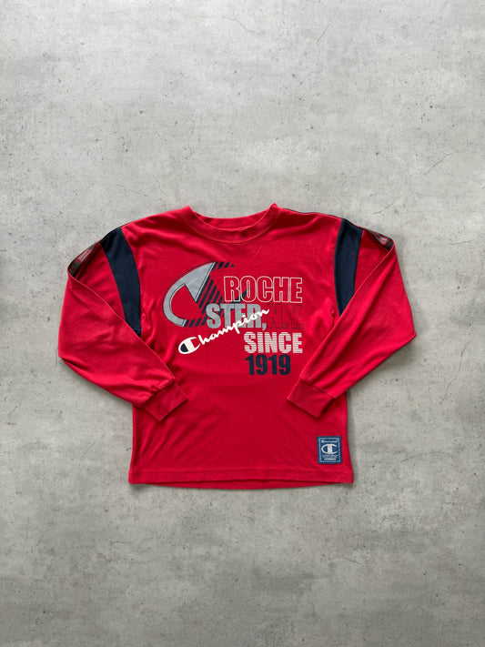 CHAMPION red "1919" long sleeve ★ Size est small