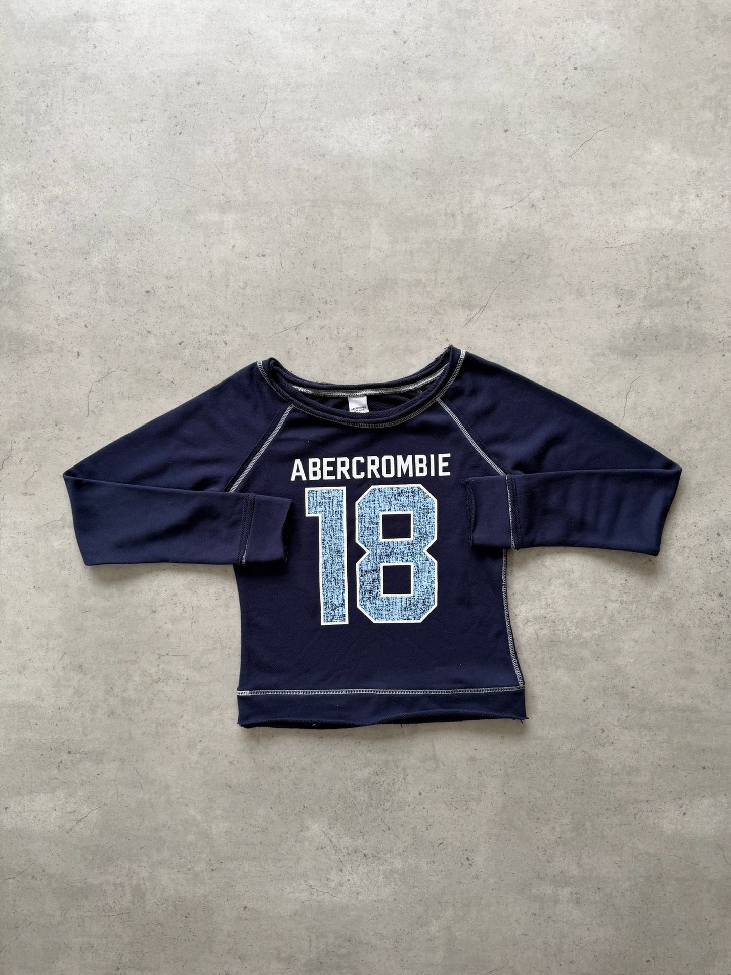 ABERCROMBIE navy off-shoulder crewneck top ★ Size labelled large