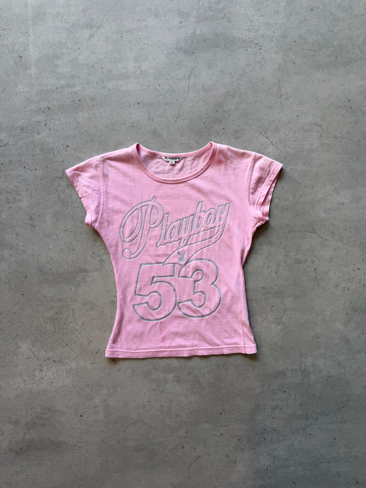 PLAYBOY pink graphic top ★ Size labelled medium
