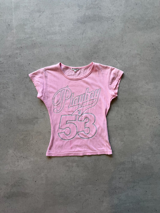 PLAYBOY pink graphic top ★ Size labelled medium