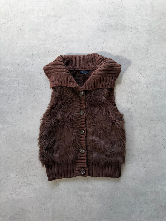GAP brown fur vest ★ Size labelled medium
