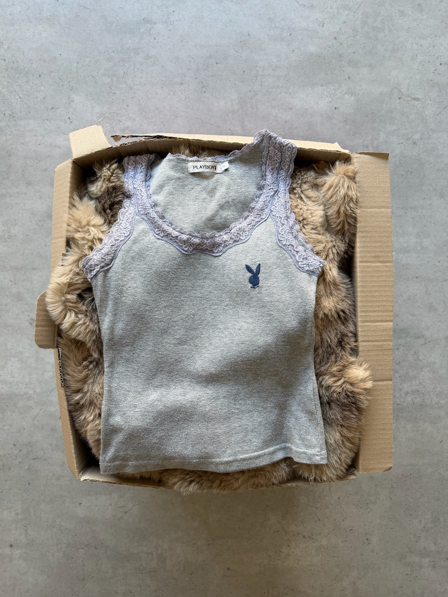 PLAYBOY grey tank ★ Size labelled medium