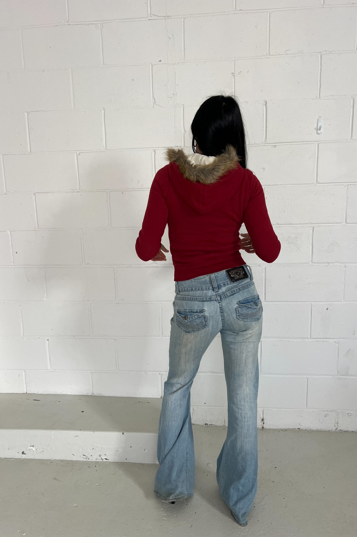 ABERCROMBIE '1892' red fur jacket - Double zip