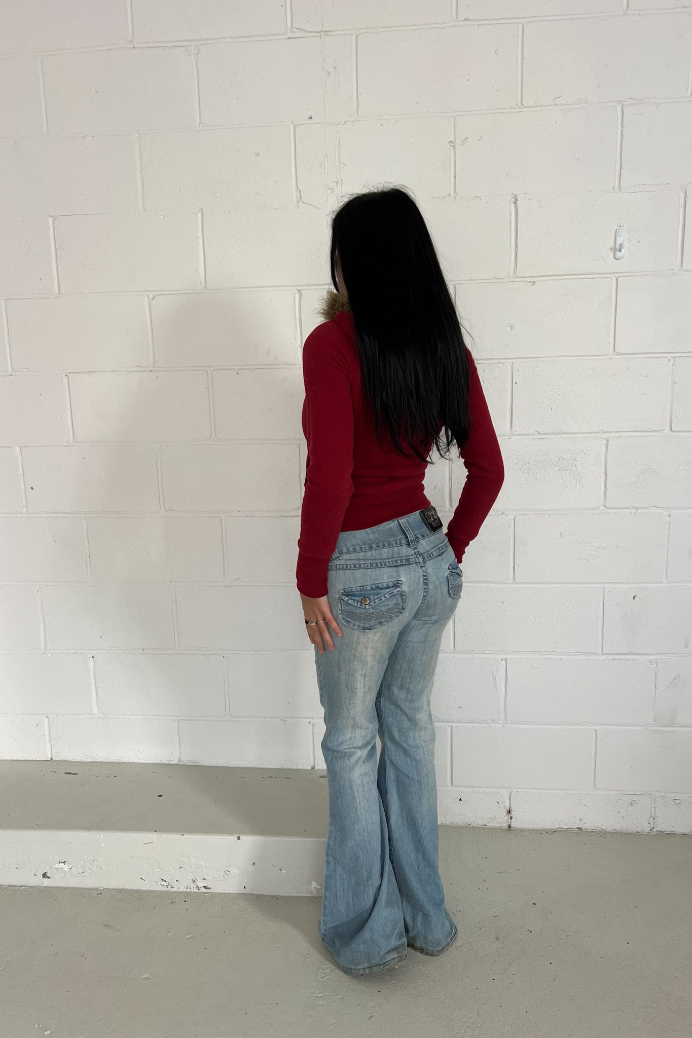 ABERCROMBIE '1892' red fur jacket - Double zip
