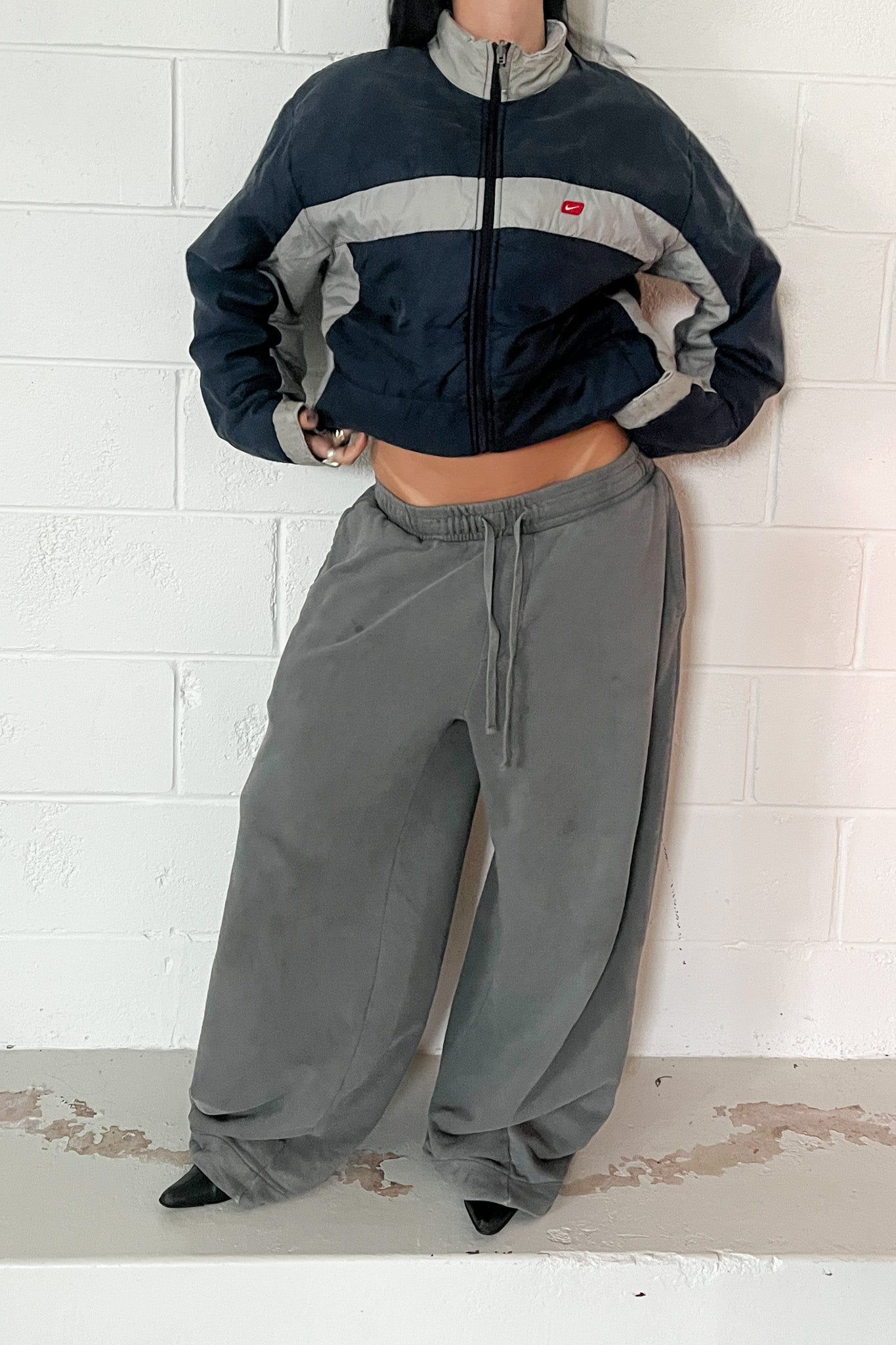 NIKE grey & navy puffer jacket