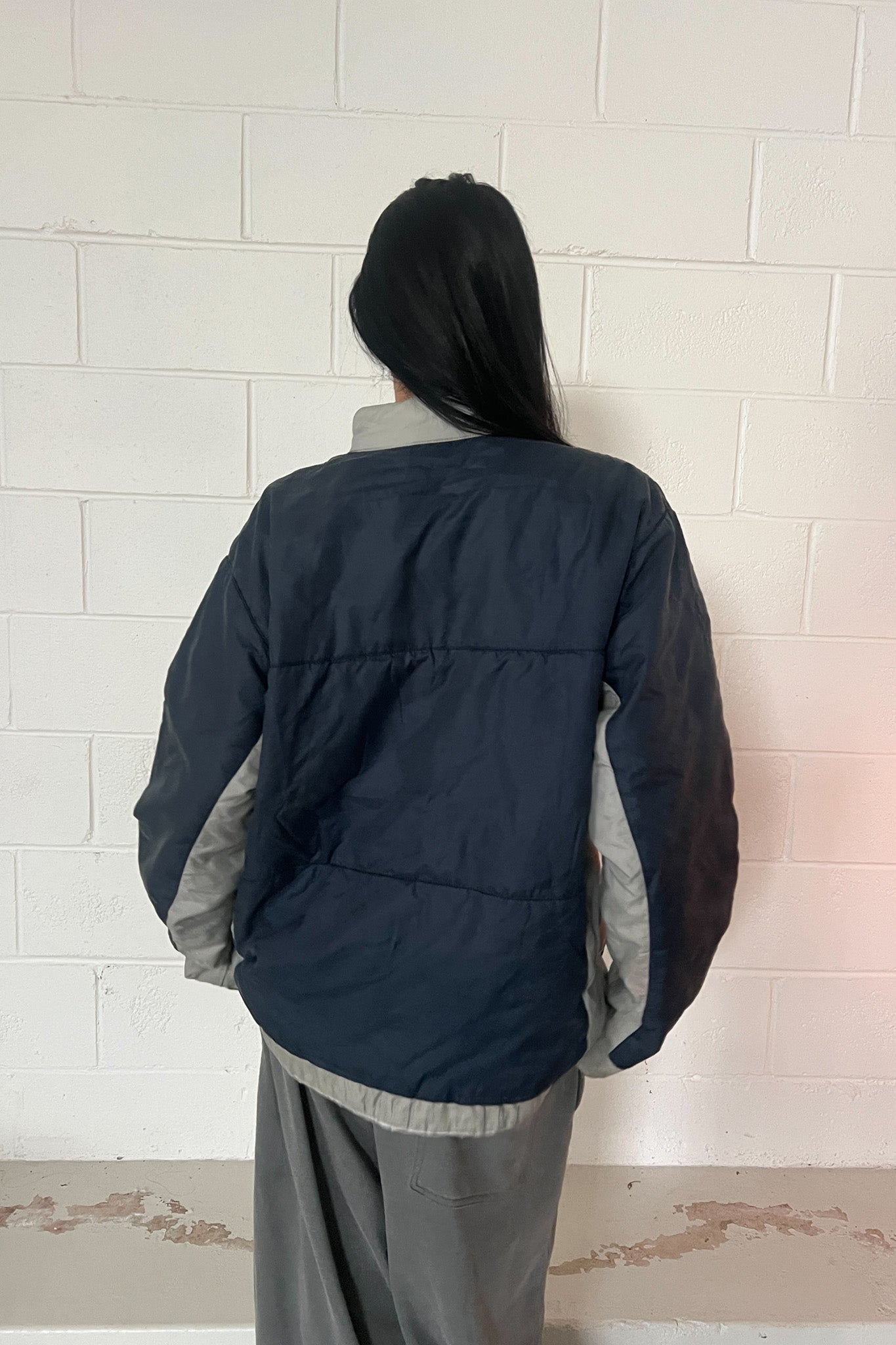 NIKE grey & navy puffer jacket