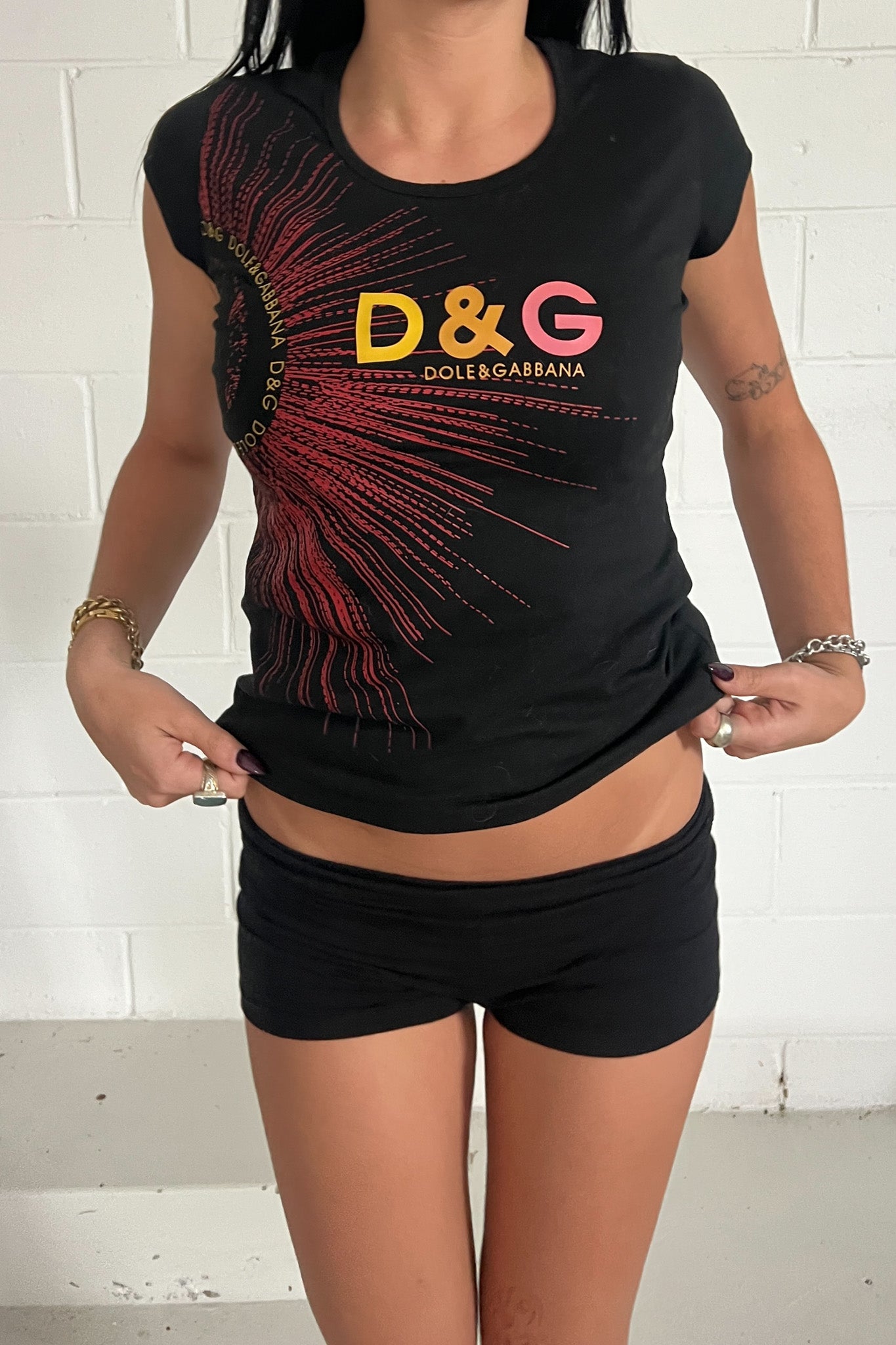 DOLCE & GABBANA bootleg graphic black tee ★ Size XL