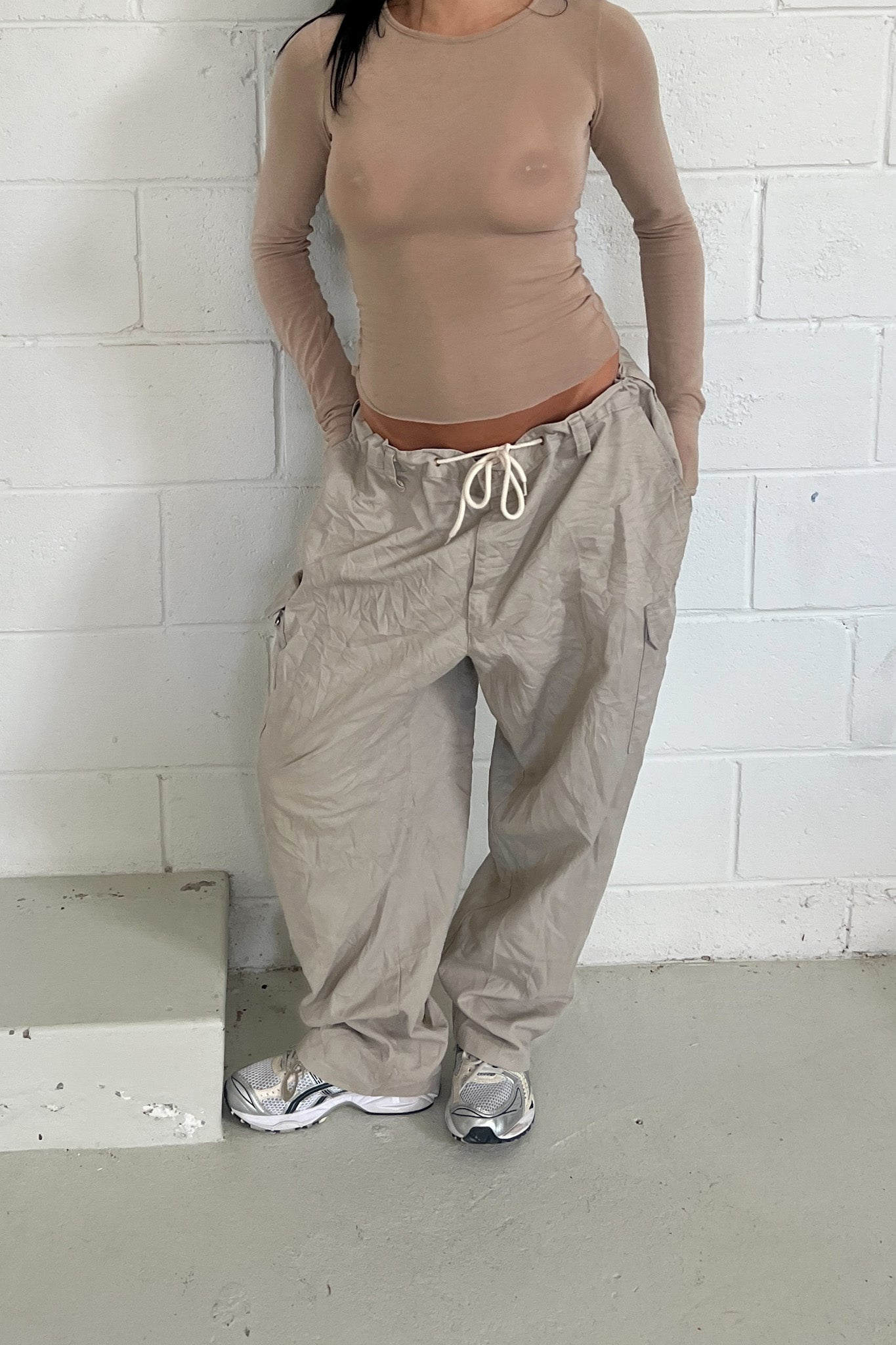 Beige vintage cargo pants