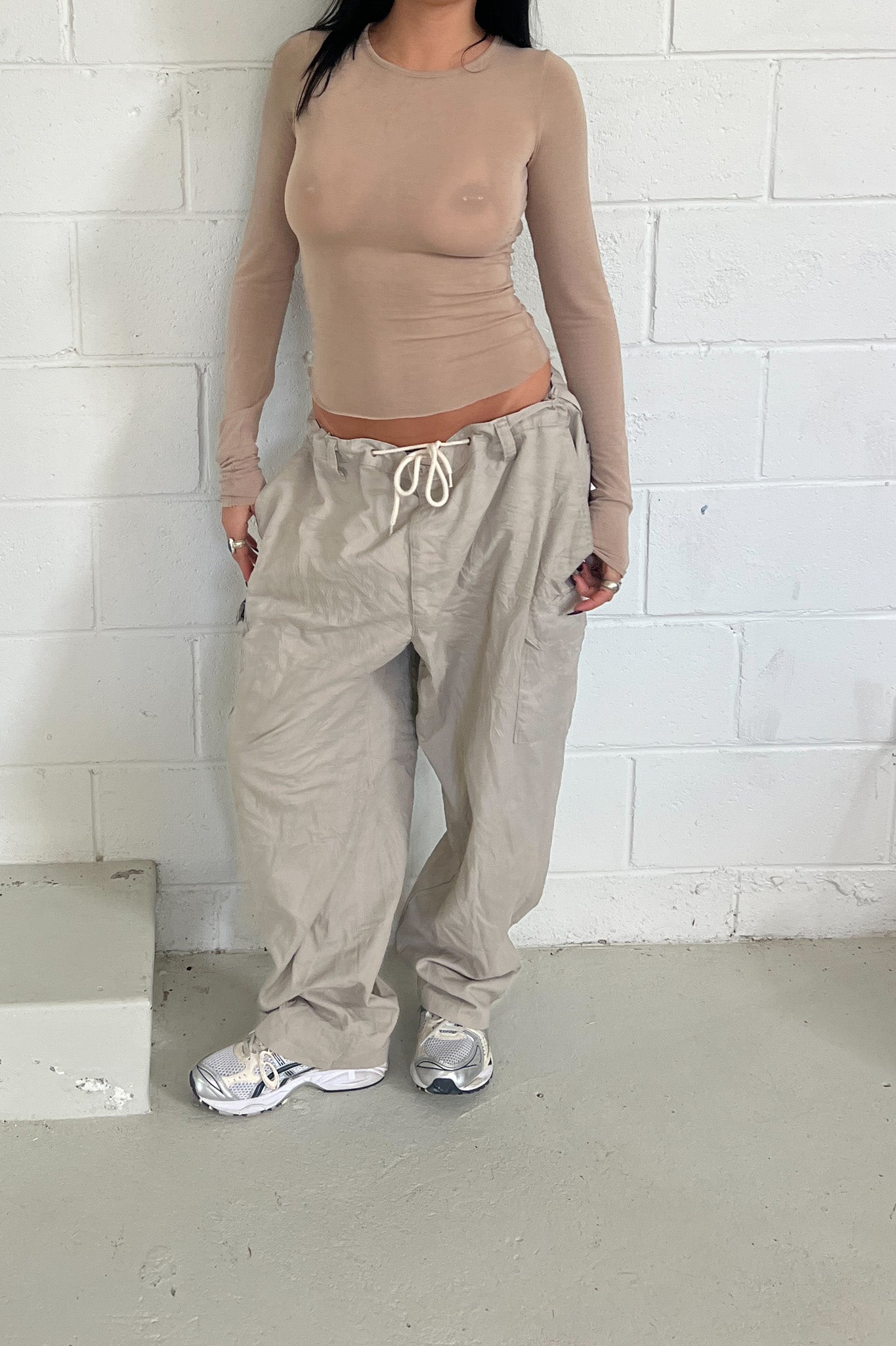 Beige vintage cargo pants