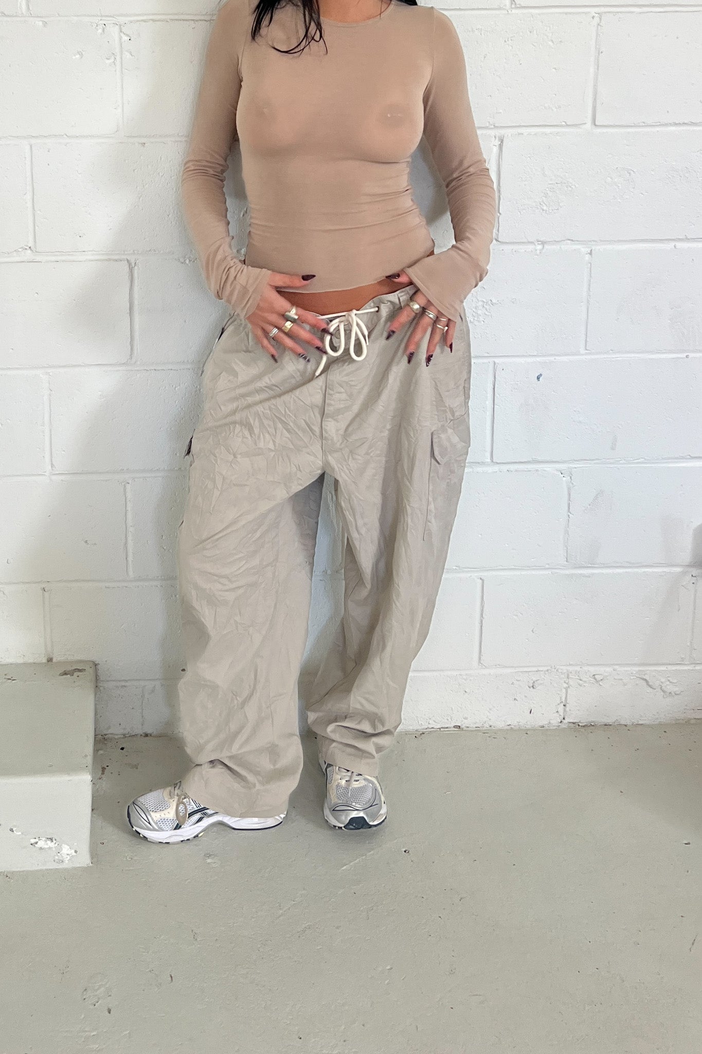 Beige vintage cargo pants