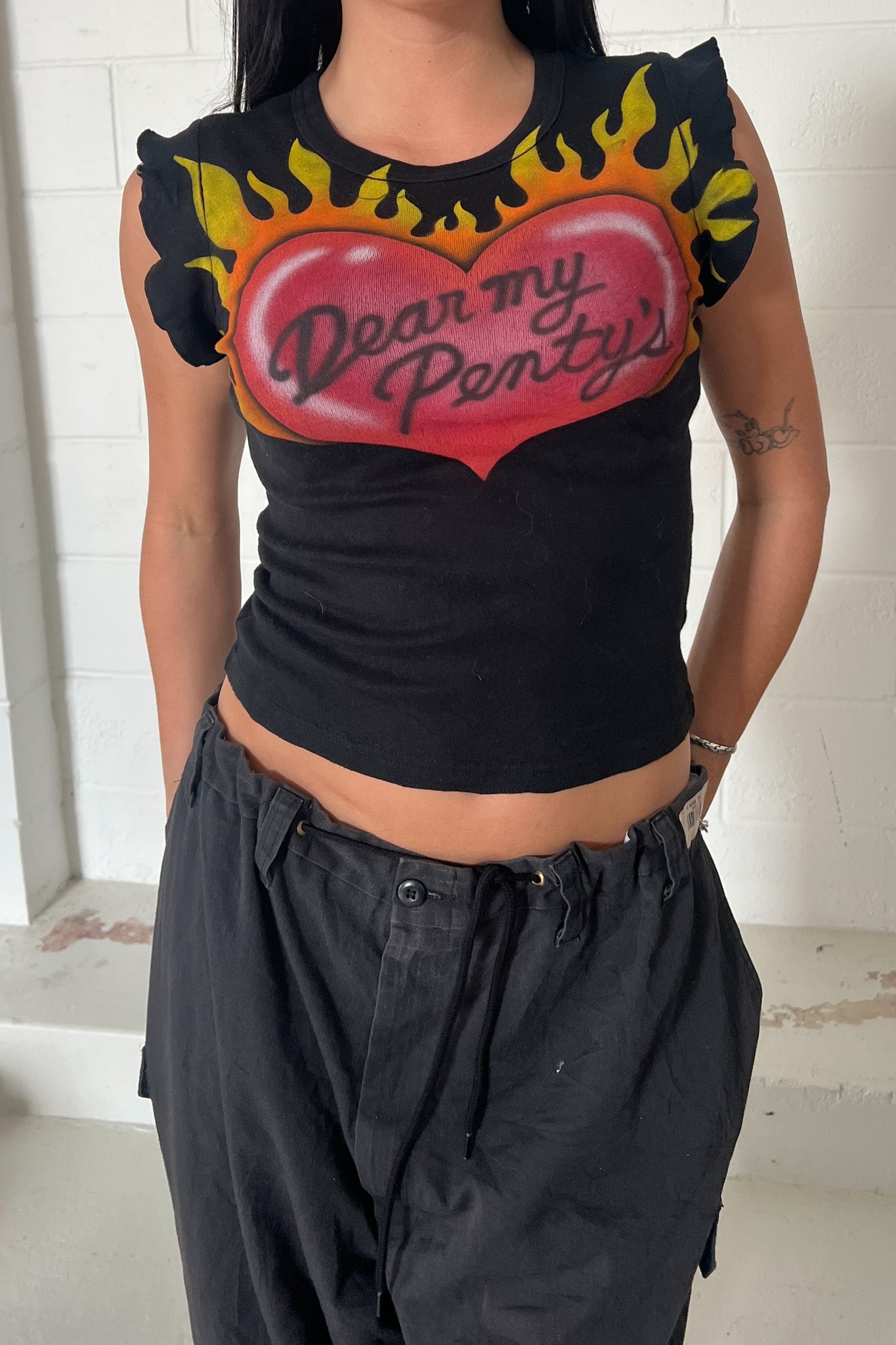 Vintage graphic heart flame tee