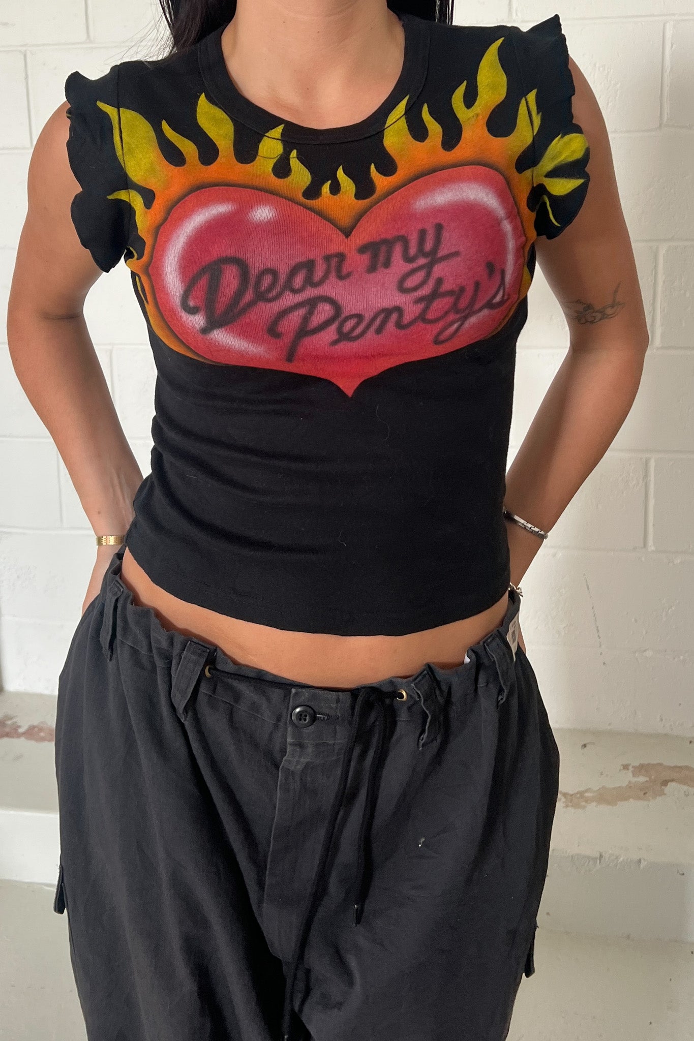 Vintage graphic heart flame tee