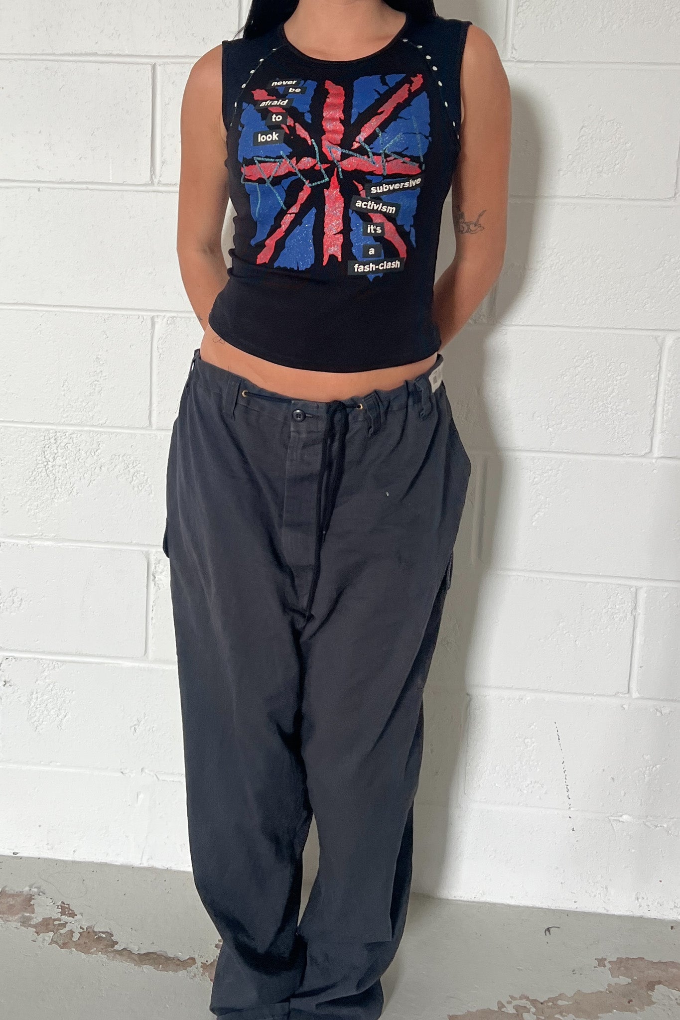 Vintage spunk glitter graphic tank