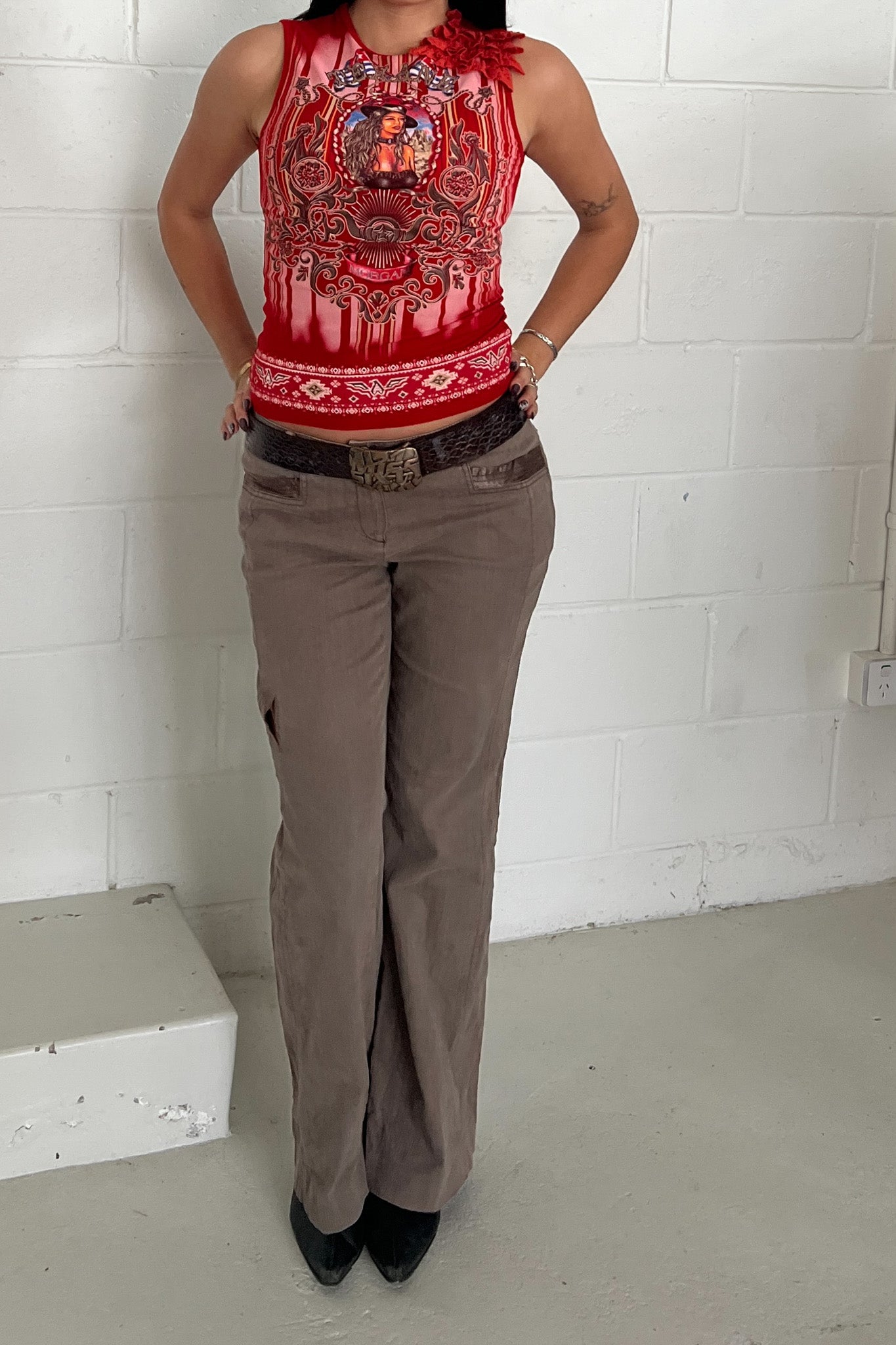MORGAN DE TOI red graphic tank