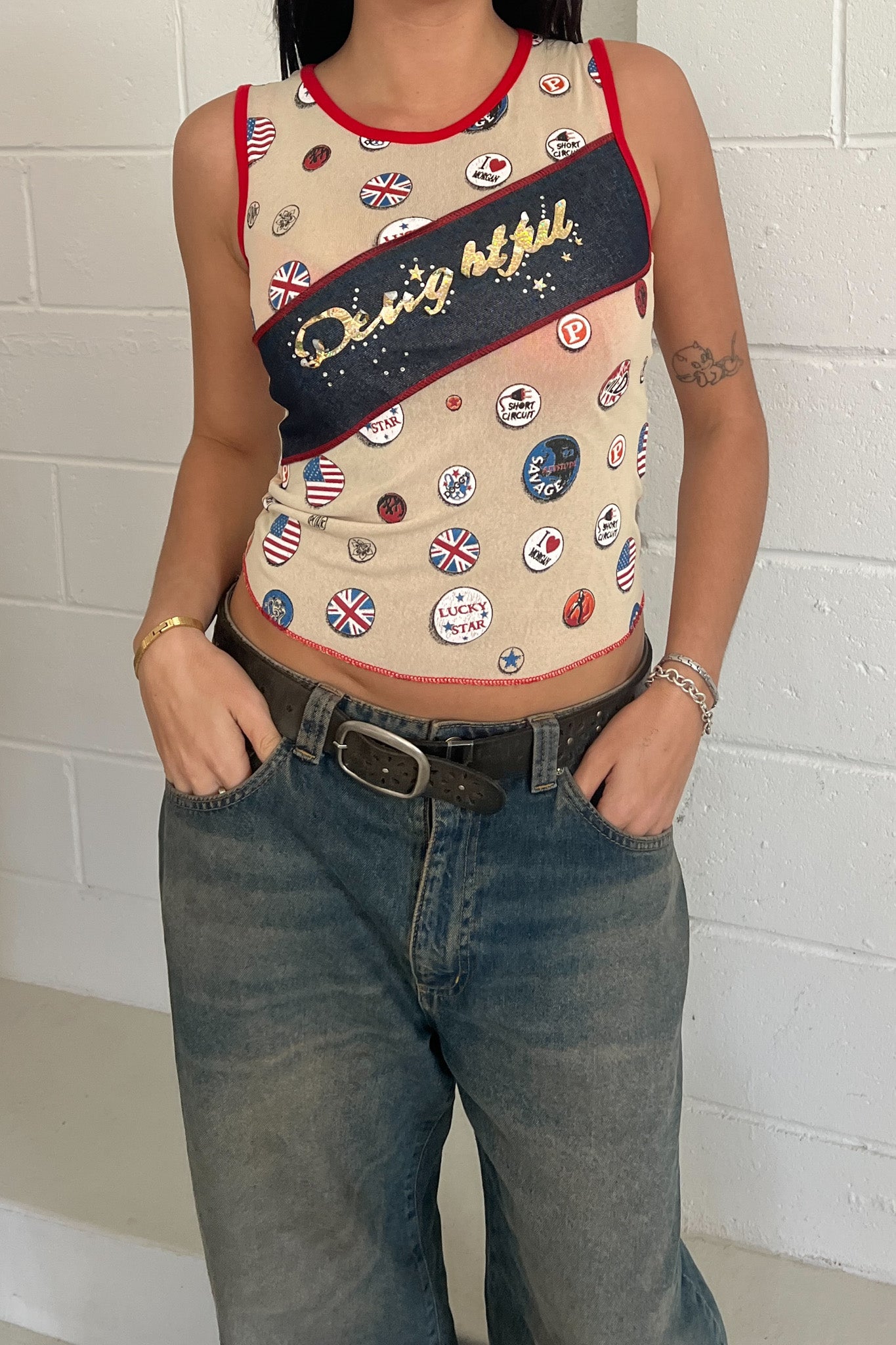 Vintage mesh graphic Union Jack tank