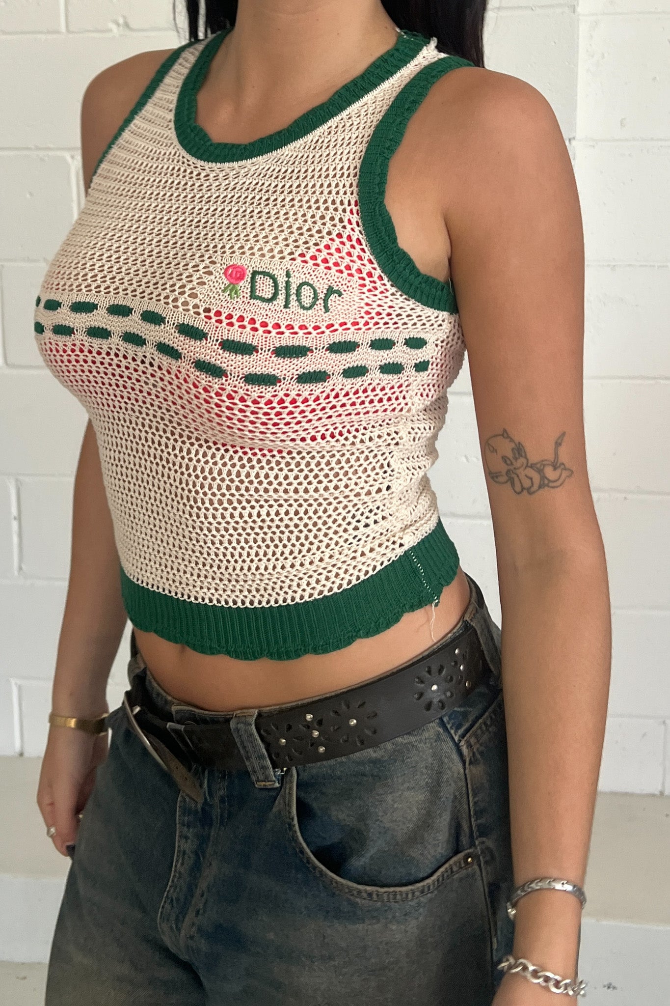 DIOR crotchet vintage top