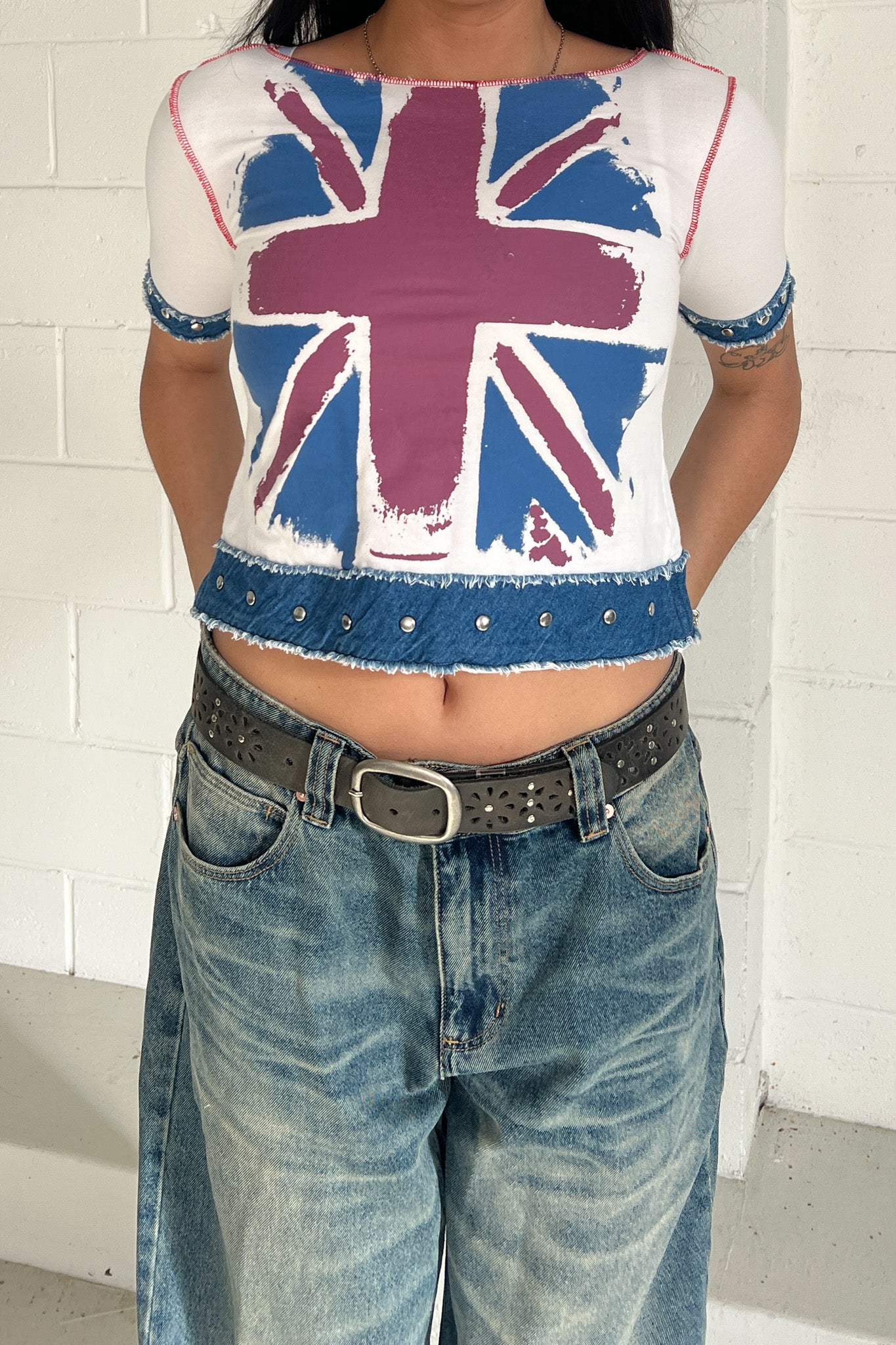 F M N union jack graphic tank